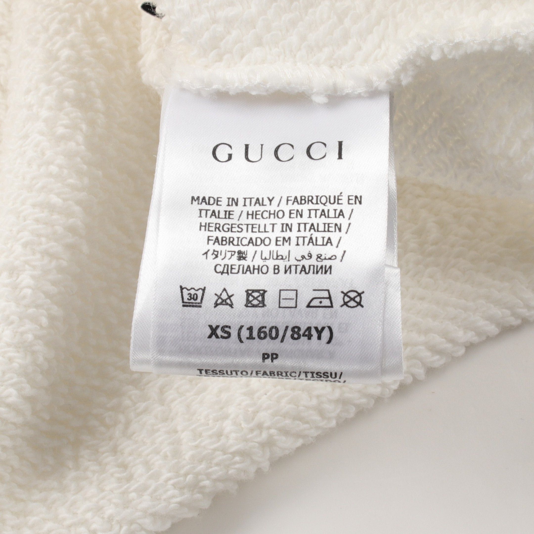Gucci Gucci Gucci * Adidas Cropped Pullover Hoodie Cotton White Multicolor Size ONE SIZE - 6 Thumbnail
