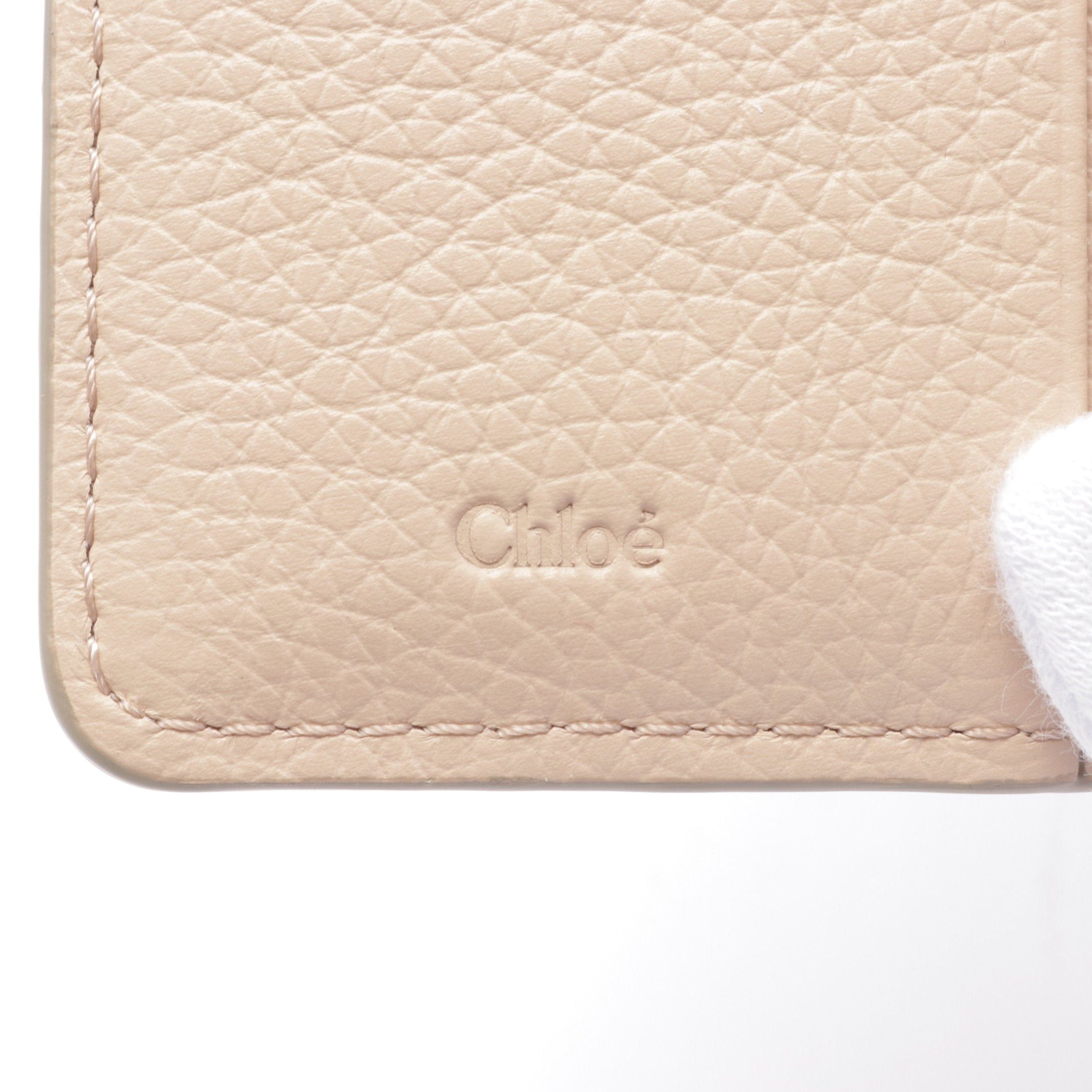 Chloe Chloe Marcie Small Trifold Wallet Leather Pink Beige Size ONE SIZE - 4 Thumbnail