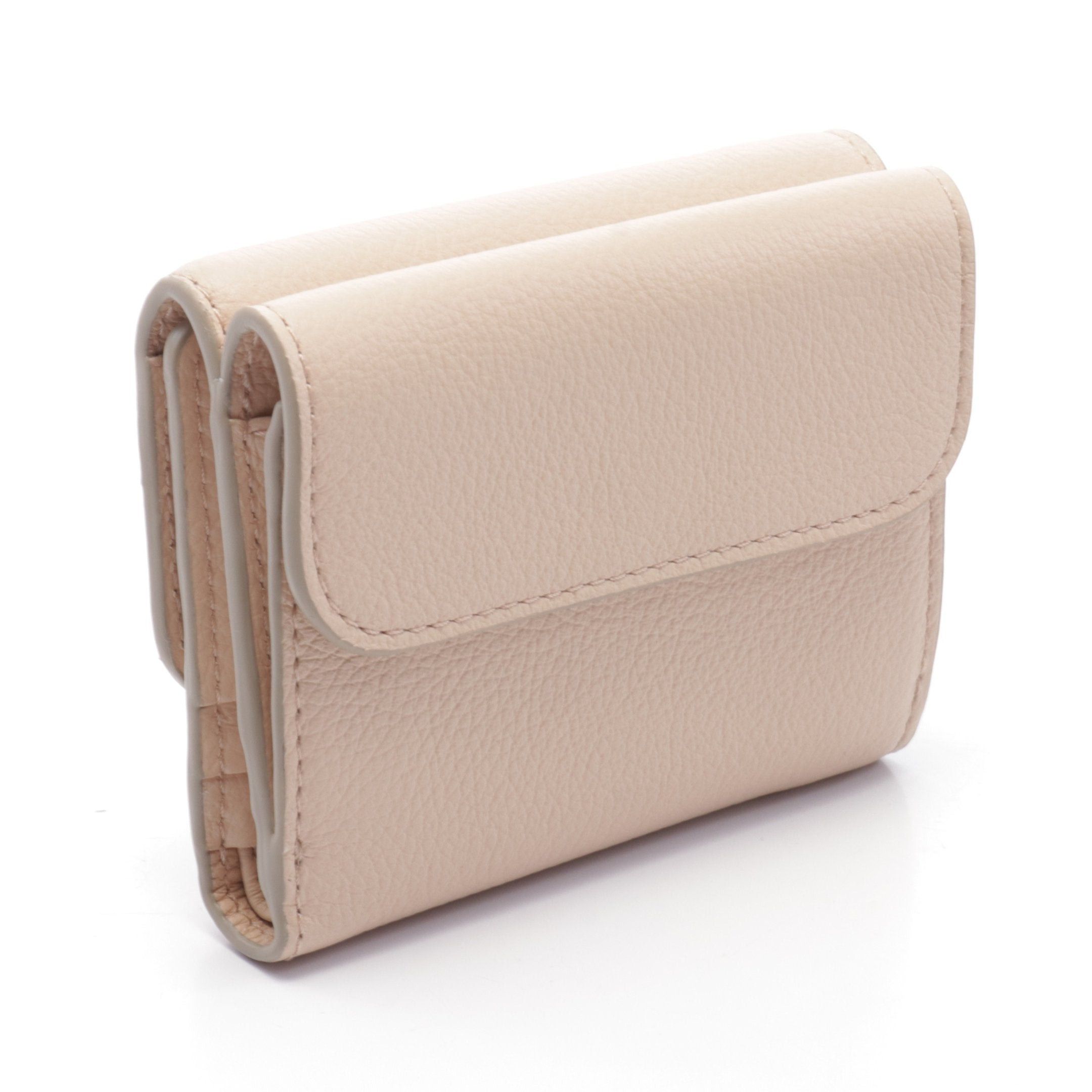 Chloe Chloe Marcie Small Trifold Wallet Leather Pink Beige Size ONE SIZE - 2 Thumbnail