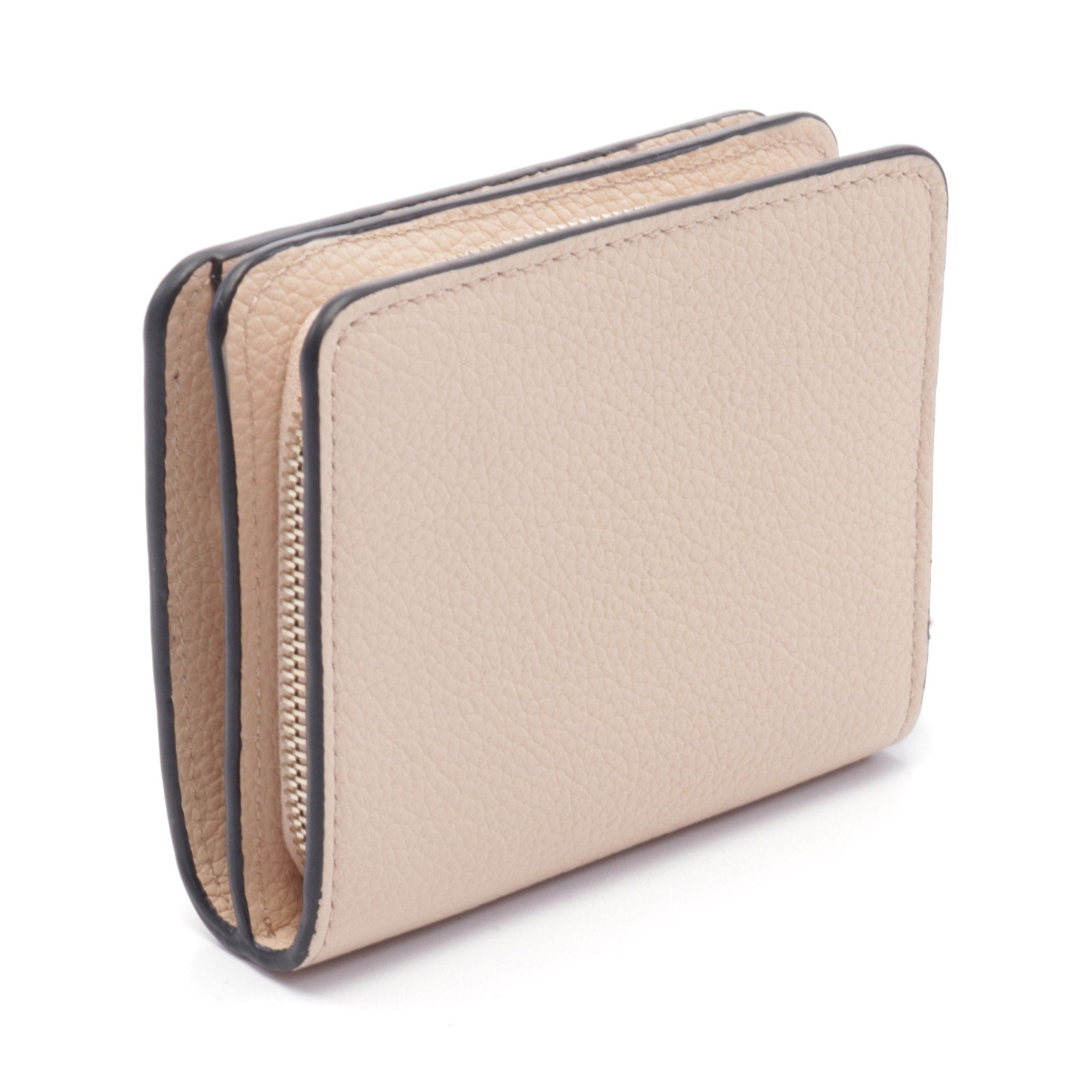 Chloe Chloe Alphabet Bi-Fold Wallet Leather Pink Beige Size ONE SIZE - 2 Thumbnail