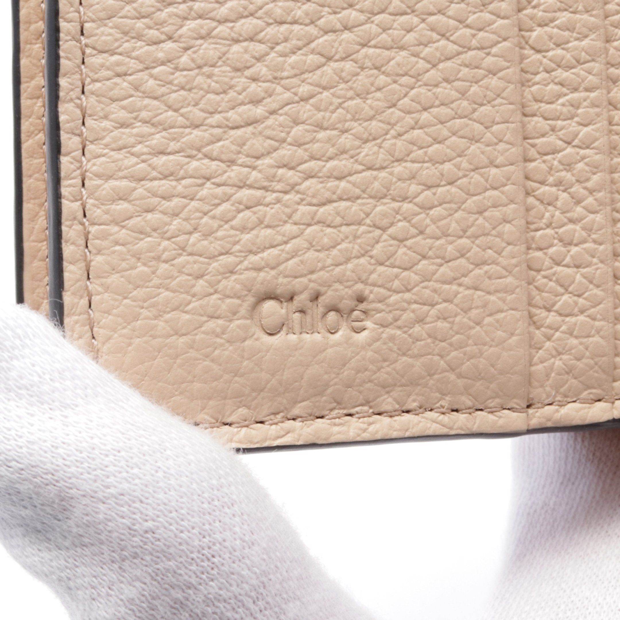 Chloe Chloe Alphabet Bi-Fold Wallet Leather Pink Beige Size ONE SIZE - 5 Thumbnail