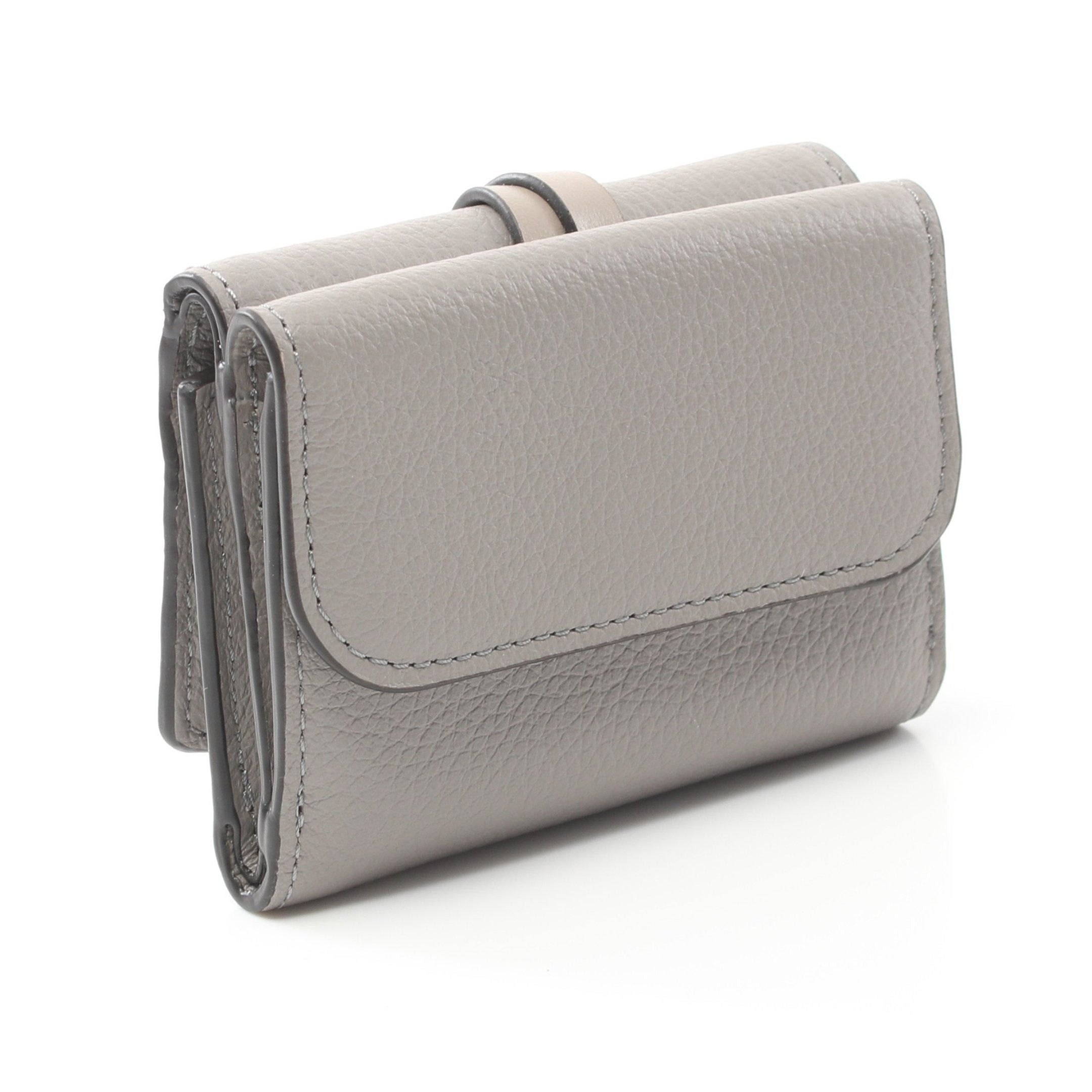 Chloe Chloe Alphabet Trifold Wallet Compact Leather Gray Size ONE SIZE - 2 Thumbnail