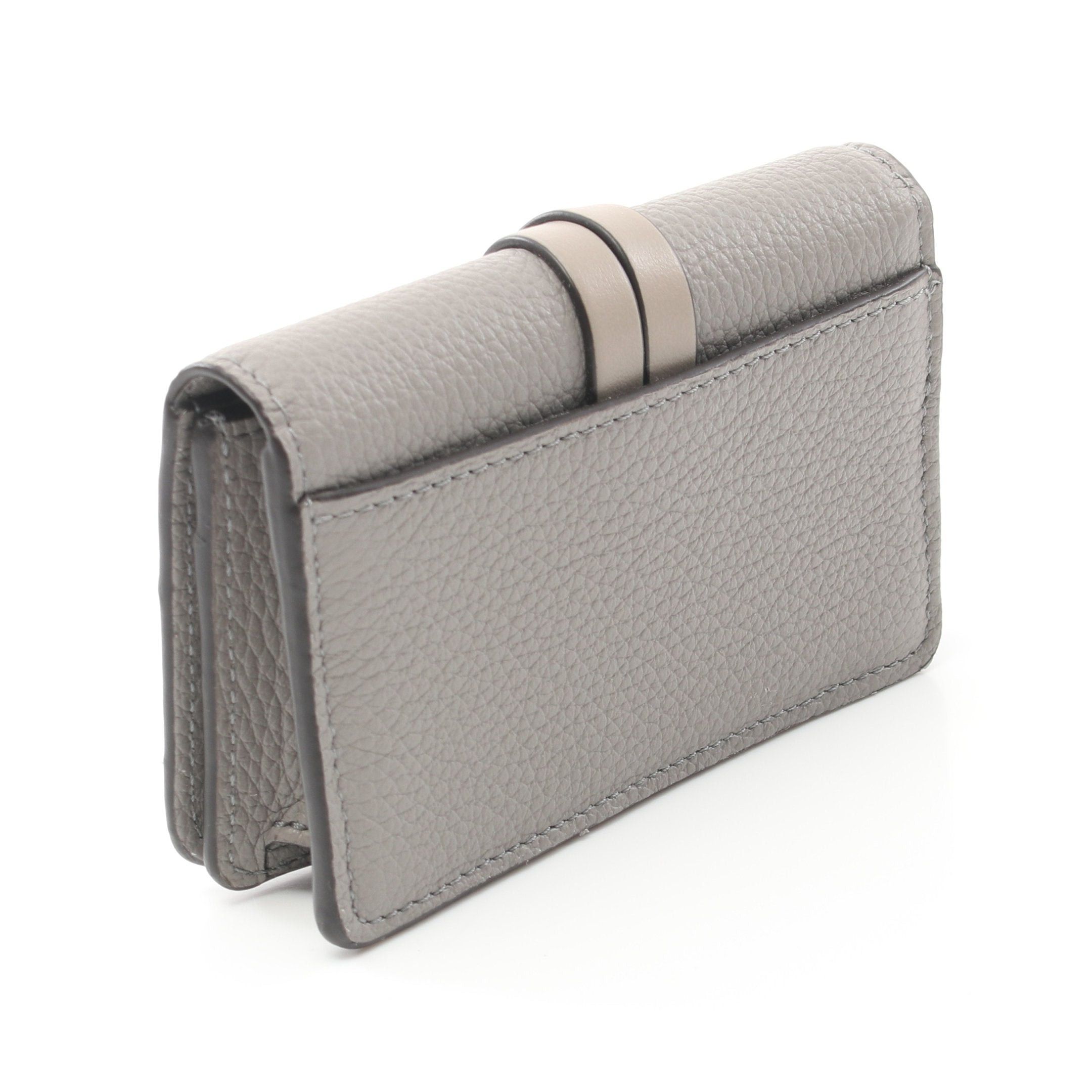 Chloe Chloe Alphabet Card Case Name Holder Leather Gray Size ONE SIZE - 2 Thumbnail