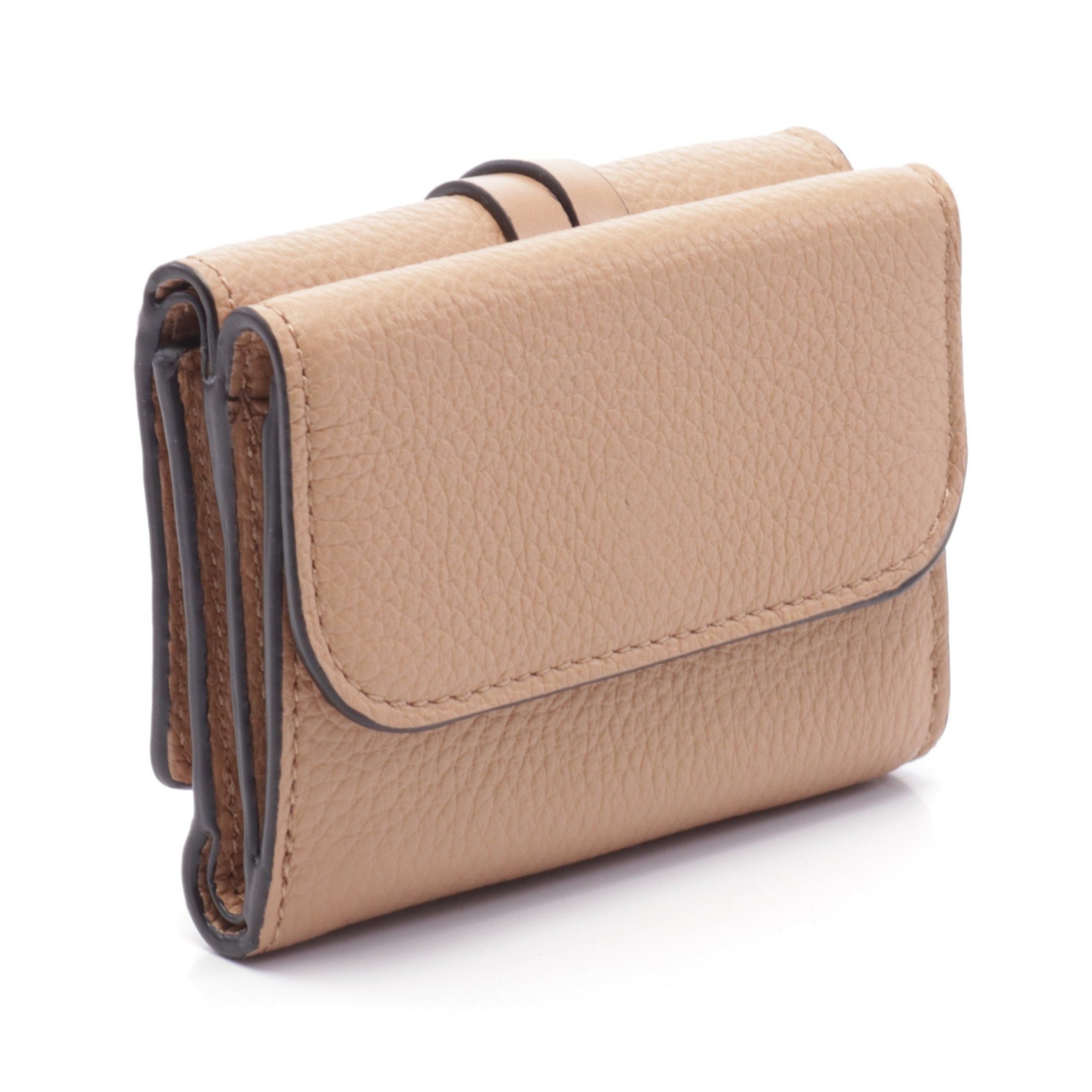 Chloe Chloe Alphabet Trifold Wallet Leather Light Brown Size ONE SIZE - 2 Thumbnail