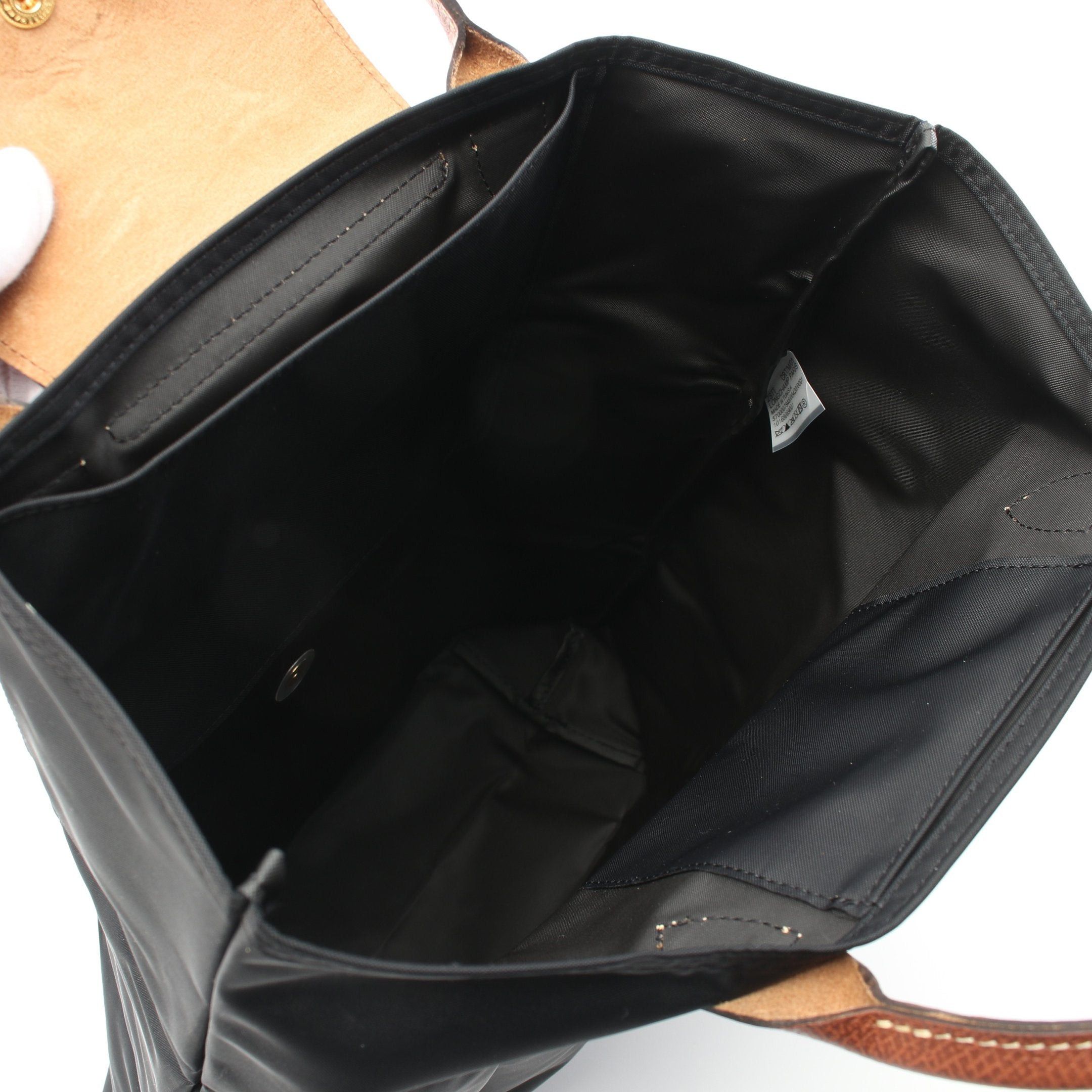 Longchamp Longchamp Le Preage Original M Shopping Bag Handbag Tote Nylon Leather Black Brown Size ONE SIZE - 3 Thumbnail