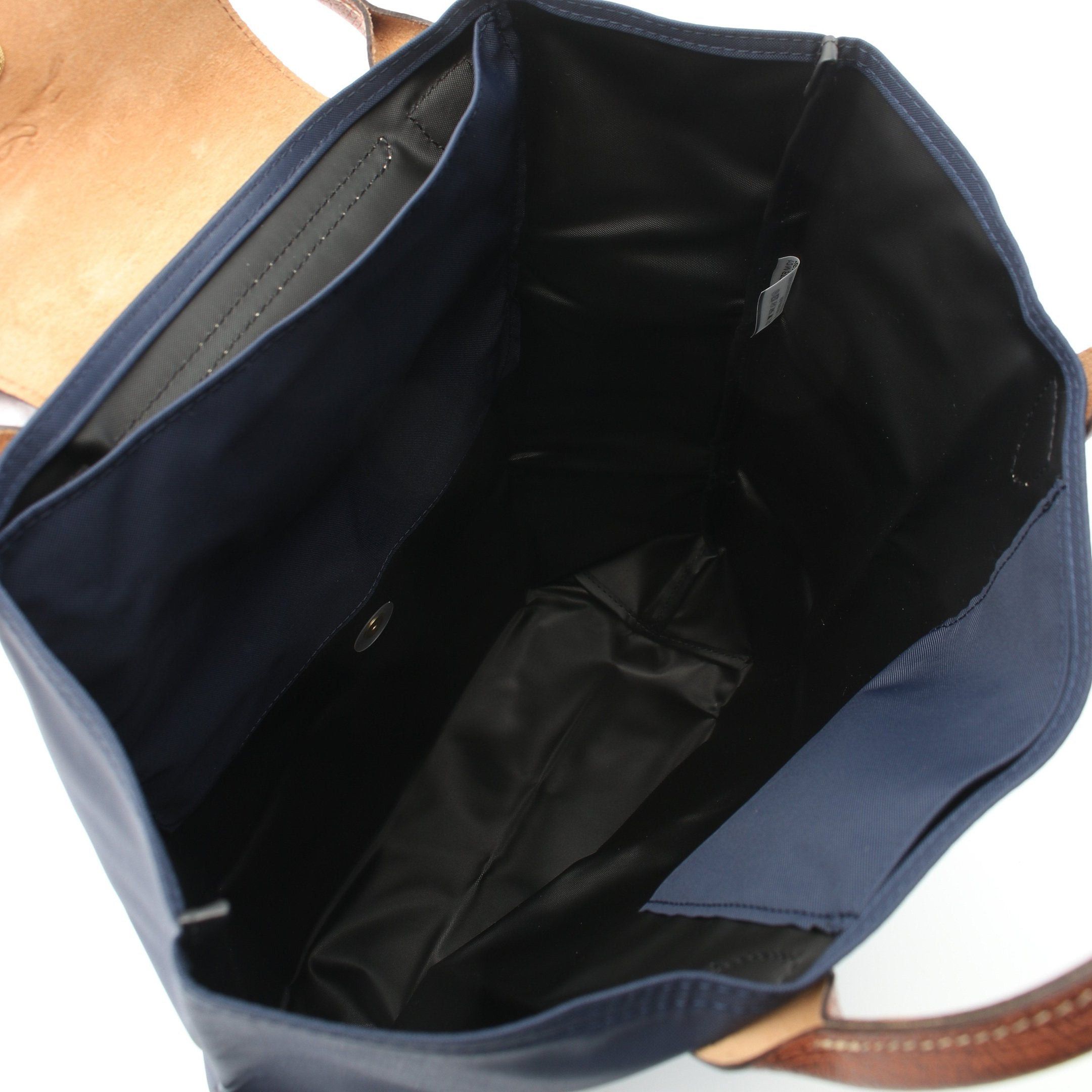 Longchamp Longchamp Le Preage Original M Shopping Bag Handbag Tote Nylon Leather Navy Brown Size ONE SIZE - 3 Thumbnail