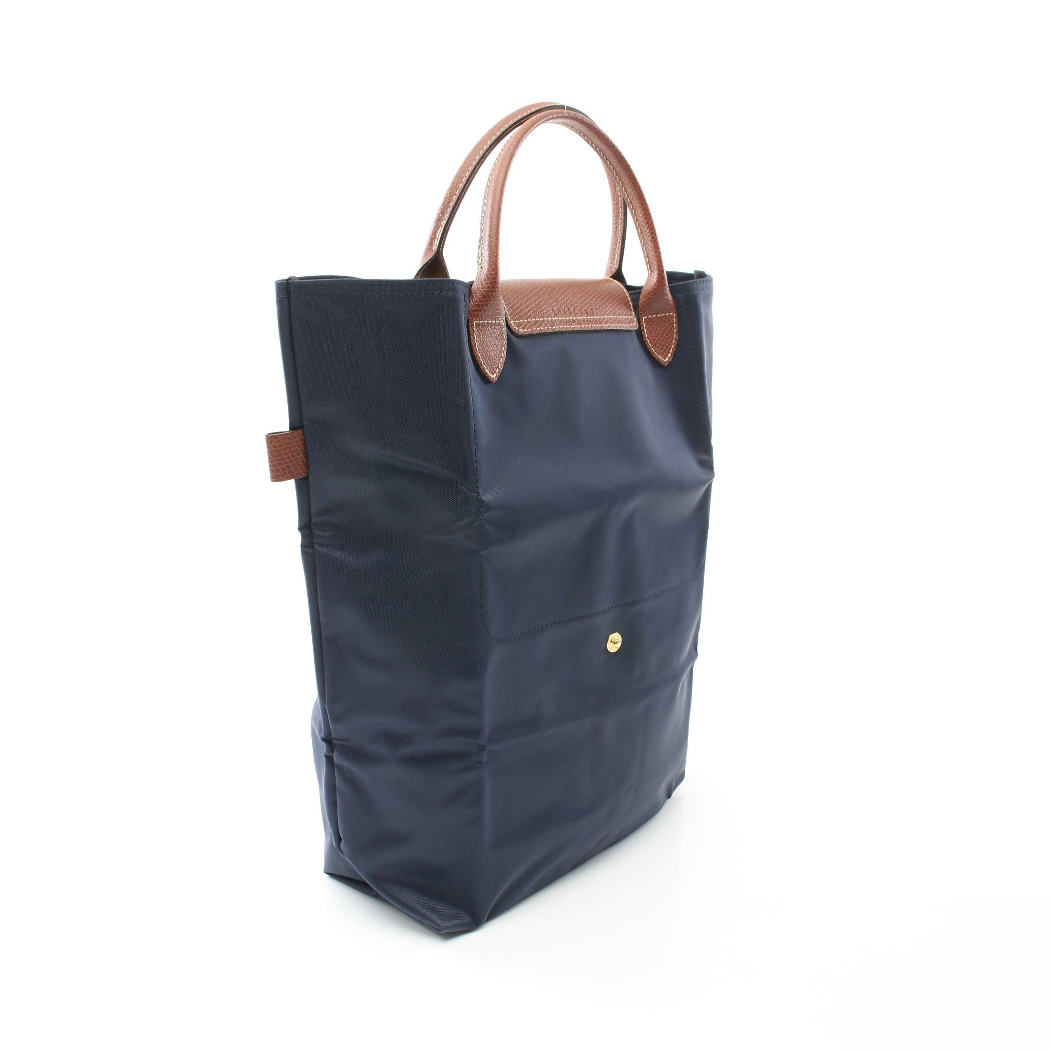Longchamp Longchamp Le Preage Original M Shopping Bag Handbag Tote Nylon Leather Navy Brown Size ONE SIZE - 2 Thumbnail