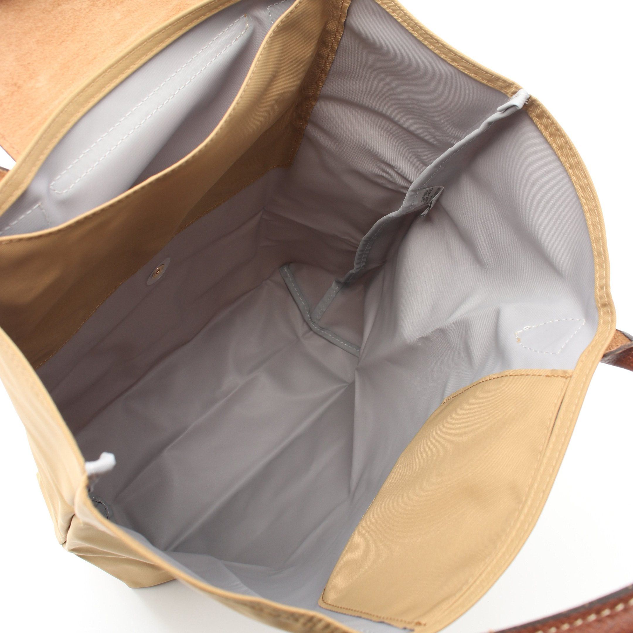 Longchamp Longchamp Le Preage Original M Shopping Bag Handbag Tote Nylon Leather Yellow Brown Size ONE SIZE - 3 Thumbnail