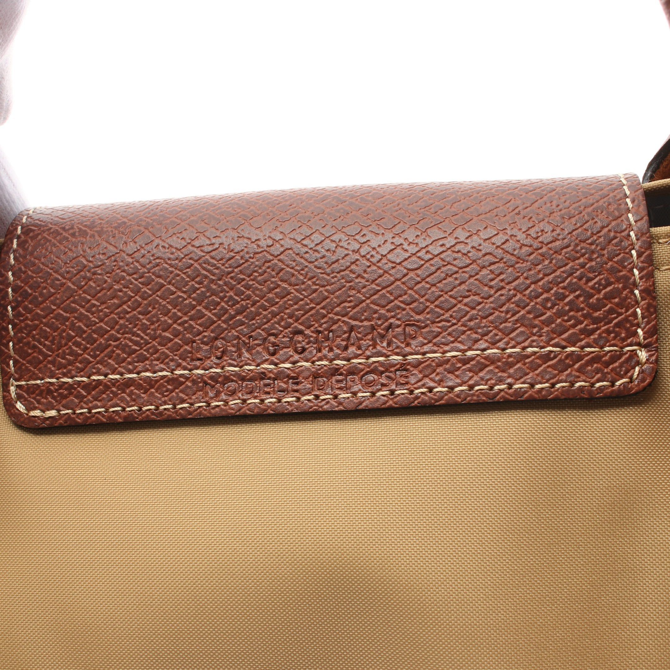 Longchamp Longchamp Le Preage Original M Shopping Bag Handbag Tote Nylon Leather Yellow Brown Size ONE SIZE - 4 Thumbnail