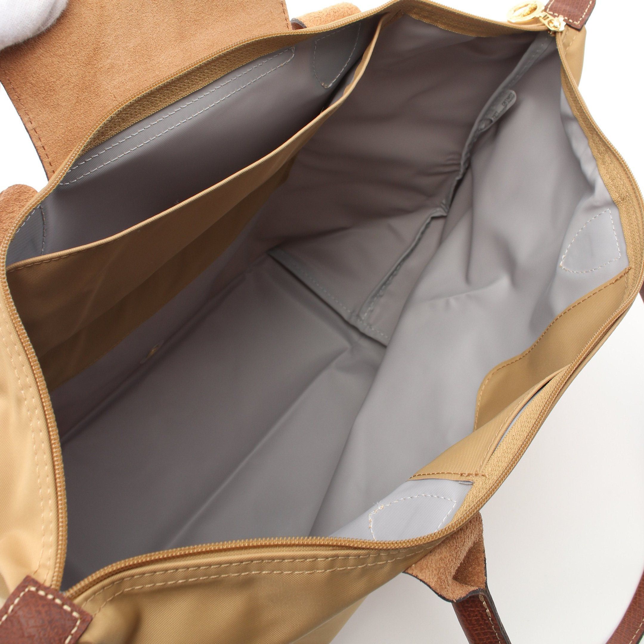 Longchamp Longchamp Le Preage Original L Shoulder Bag Tote Nylon Leather Yellow Brown Size ONE SIZE - 3 Thumbnail
