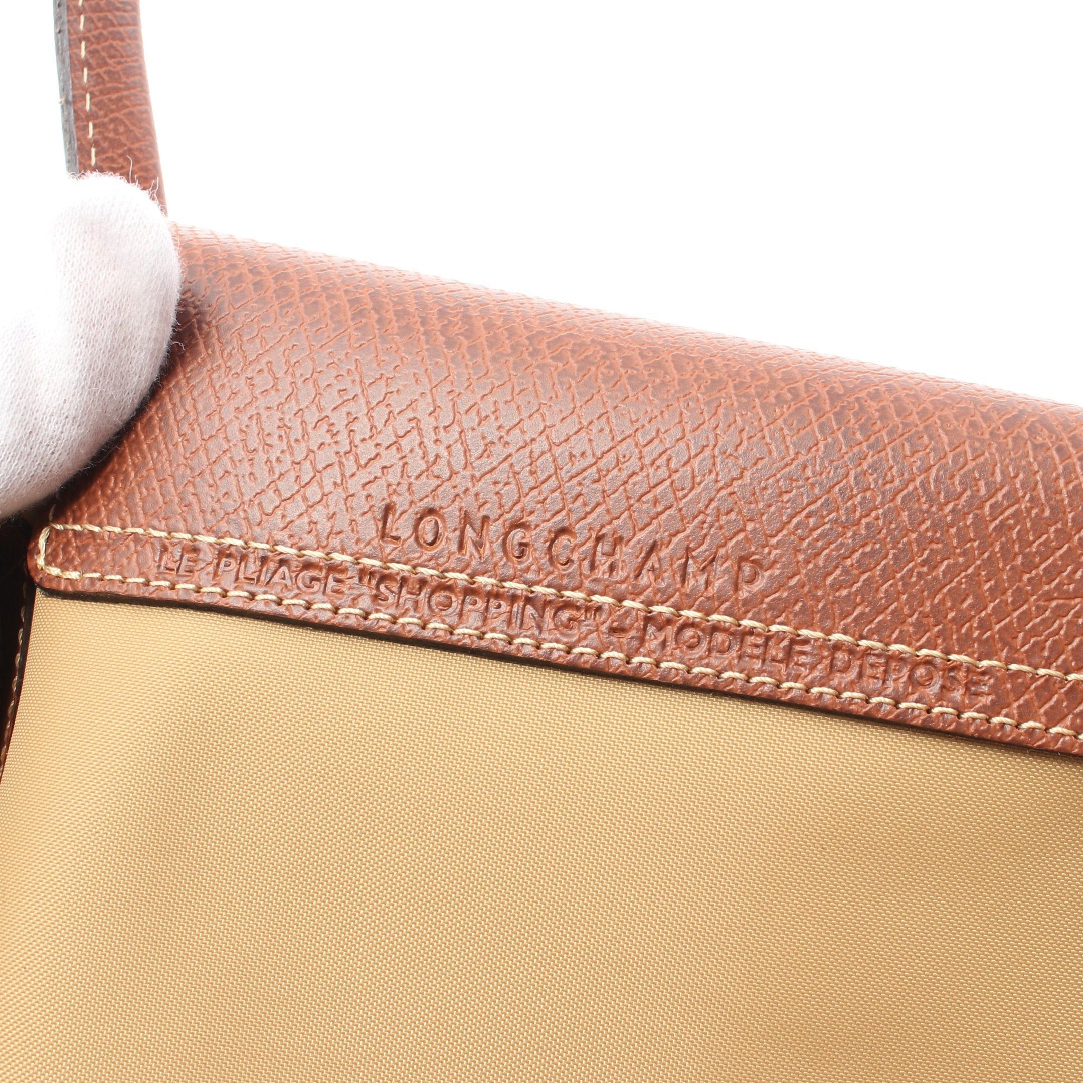 Longchamp Longchamp Le Preage Original L Shoulder Bag Tote Nylon Leather Yellow Brown Size ONE SIZE - 4 Thumbnail