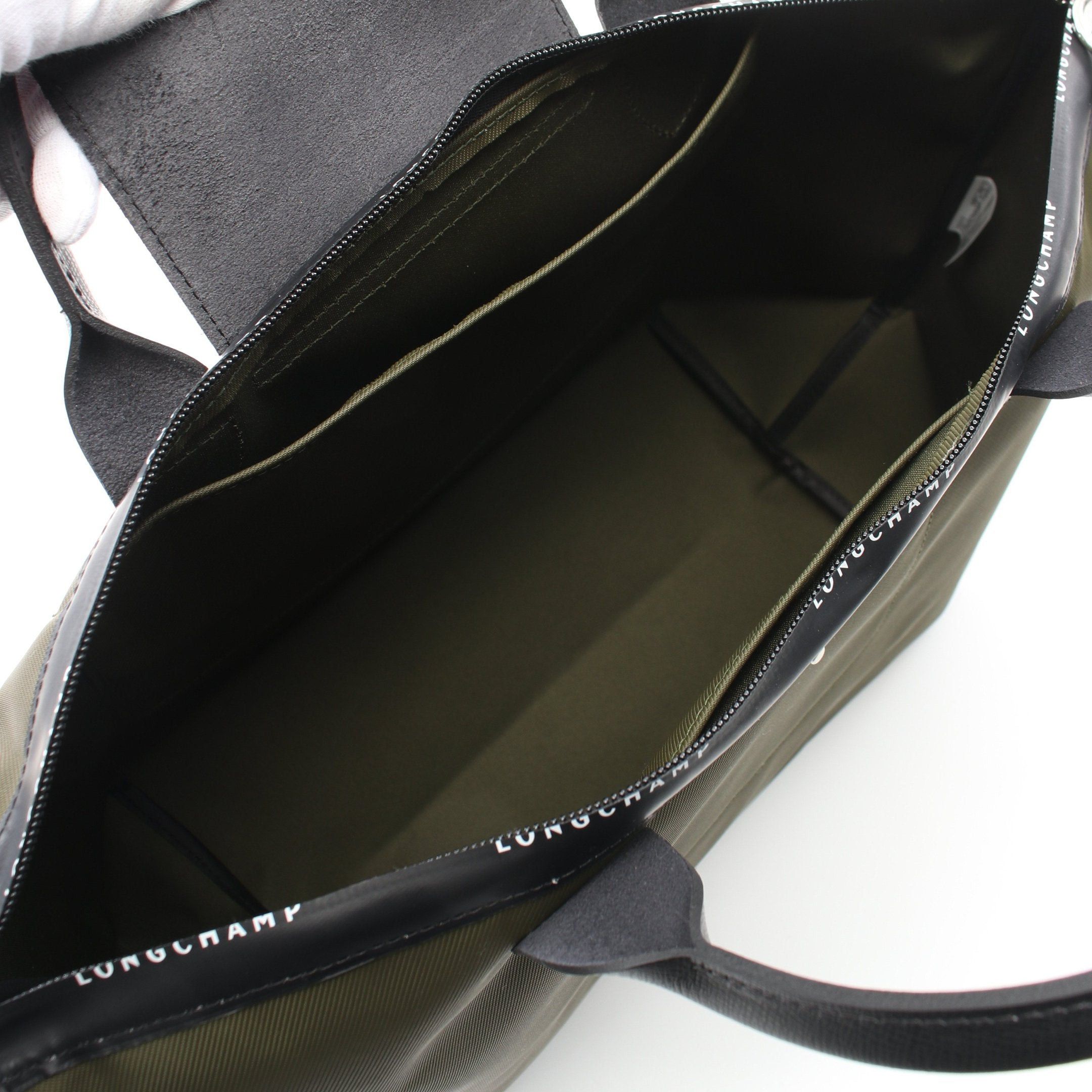 Longchamp Longchamp Le Preage Energy L Top Handle Handbag Tote Bag Nylon Leather Khaki Green Black Size ONE SIZE - 3 Thumbnail
