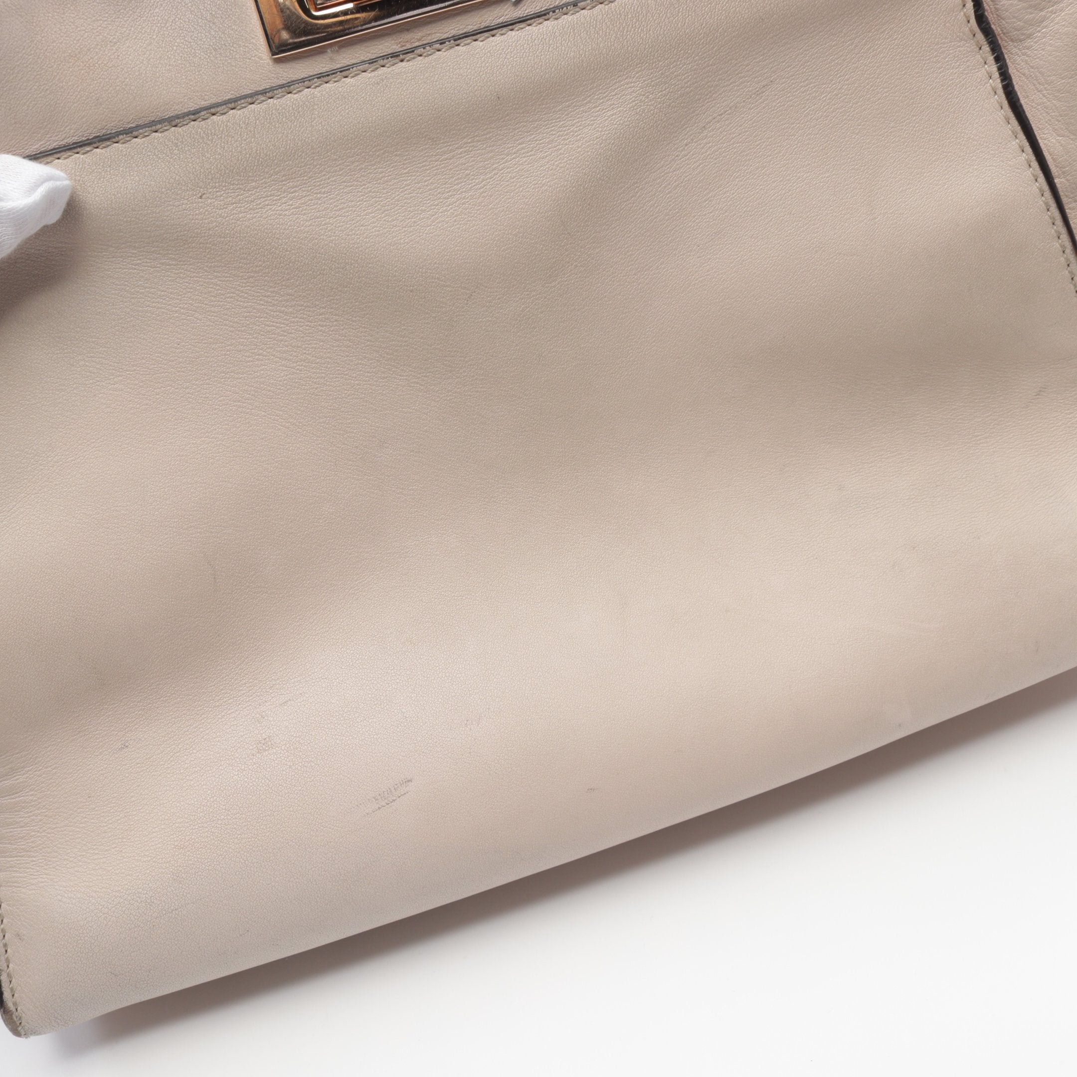Fendi Fendi Peekaboo Regular Selleria Handbag Leather Pink Beige Size ONE SIZE - 11 Thumbnail