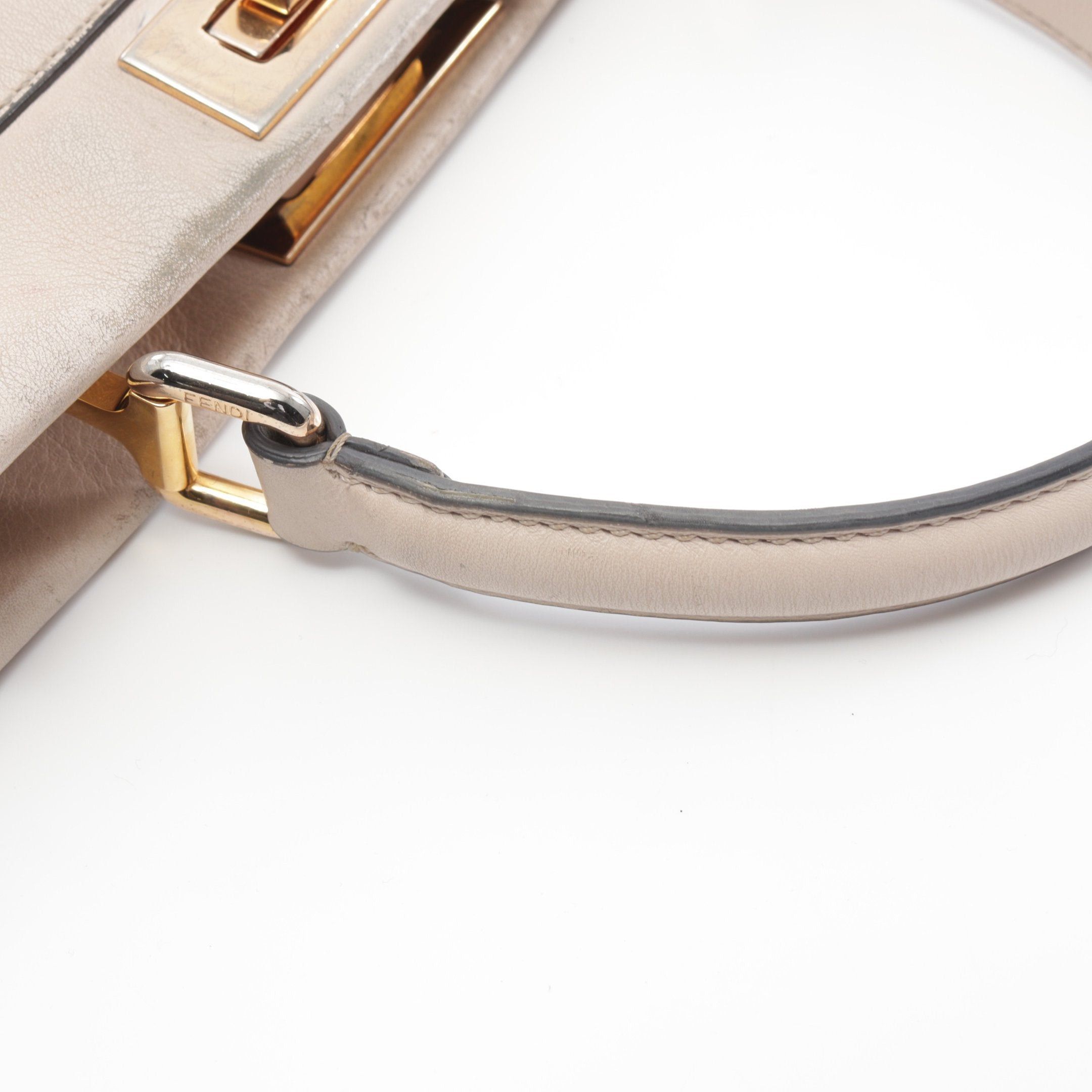 Fendi Fendi Peekaboo Regular Selleria Handbag Leather Pink Beige Size ONE SIZE - 6 Thumbnail