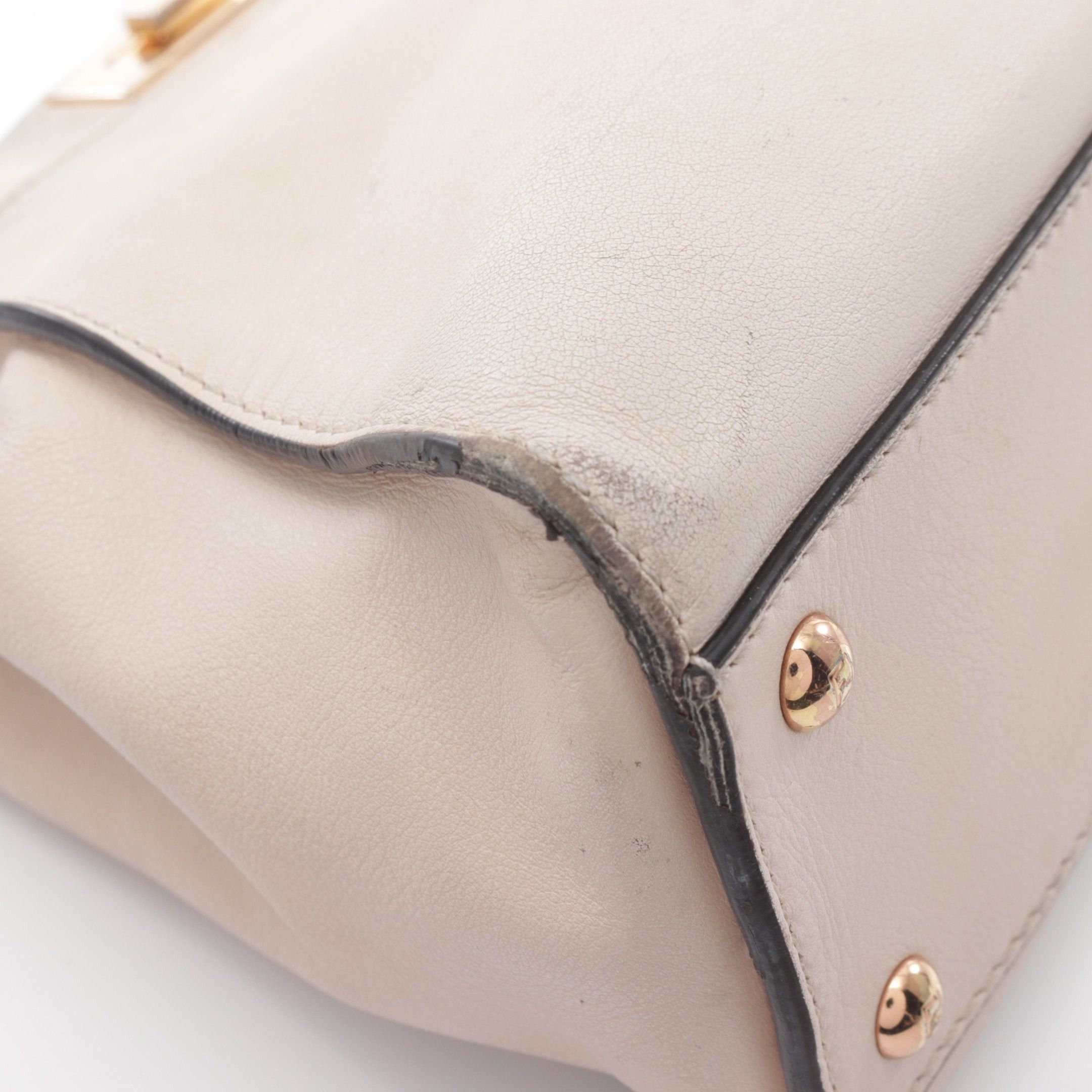 Fendi Fendi Peekaboo Regular Selleria Handbag Leather Pink Beige Size ONE SIZE - 7 Thumbnail