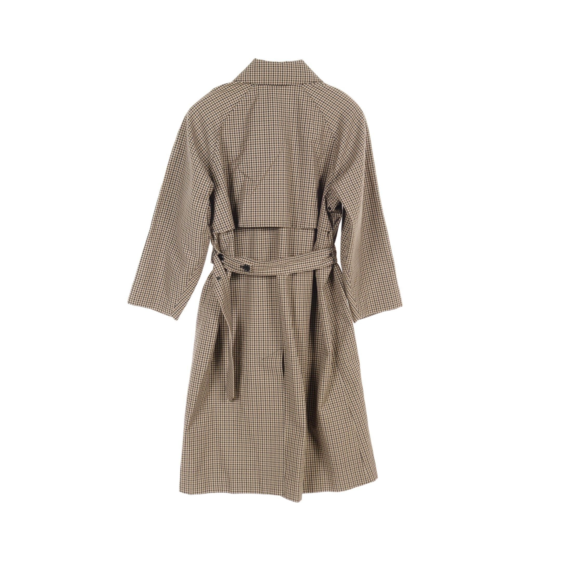 Celine Celine Romy Trench Coat Long Check Wool Beige Multicolor Size ONE SIZE - 2 Thumbnail