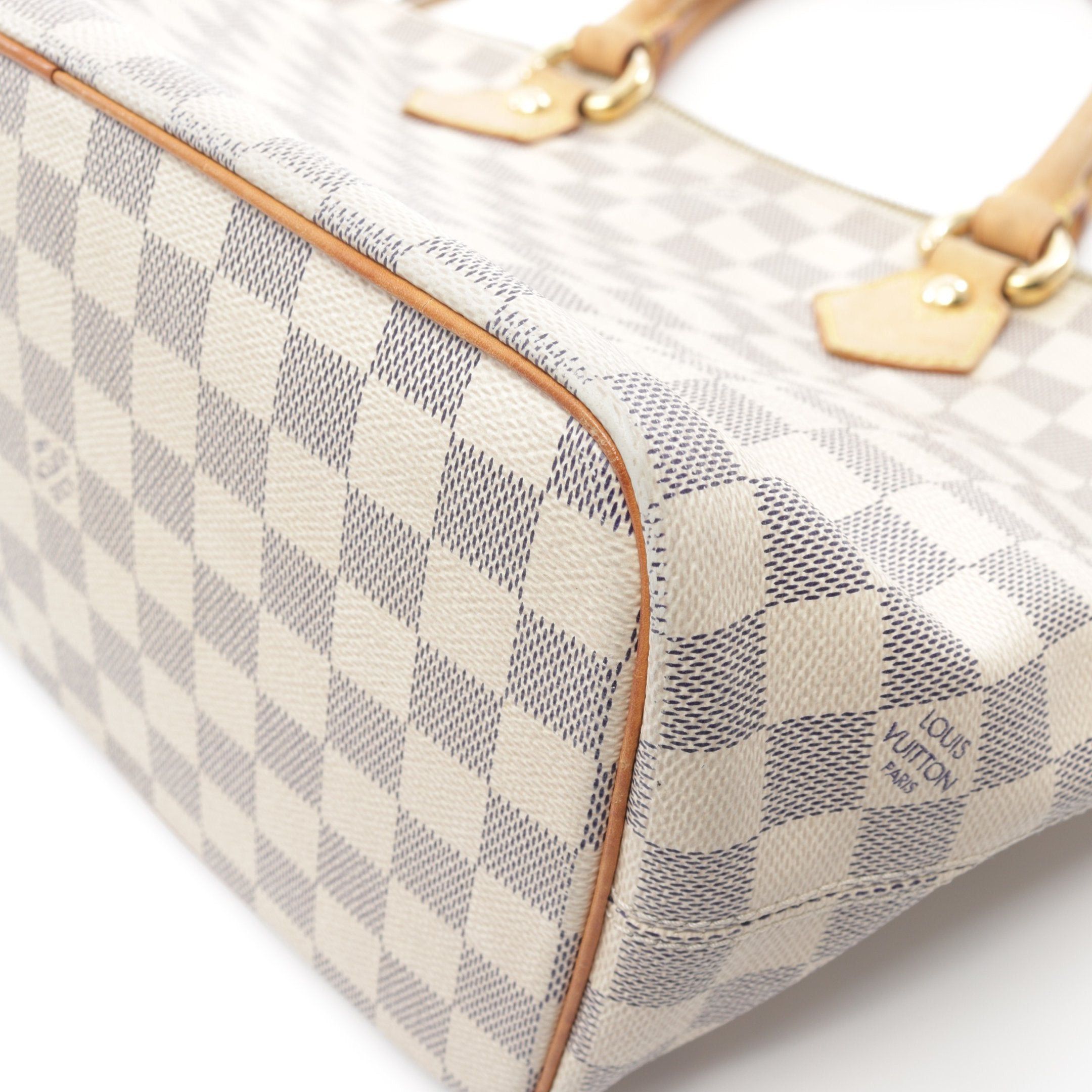 Louis Vuitton Louis Vuitton Saleya Pm Damier Azur Handbag Tote Bag Leather White Size ONE SIZE - 9 Thumbnail