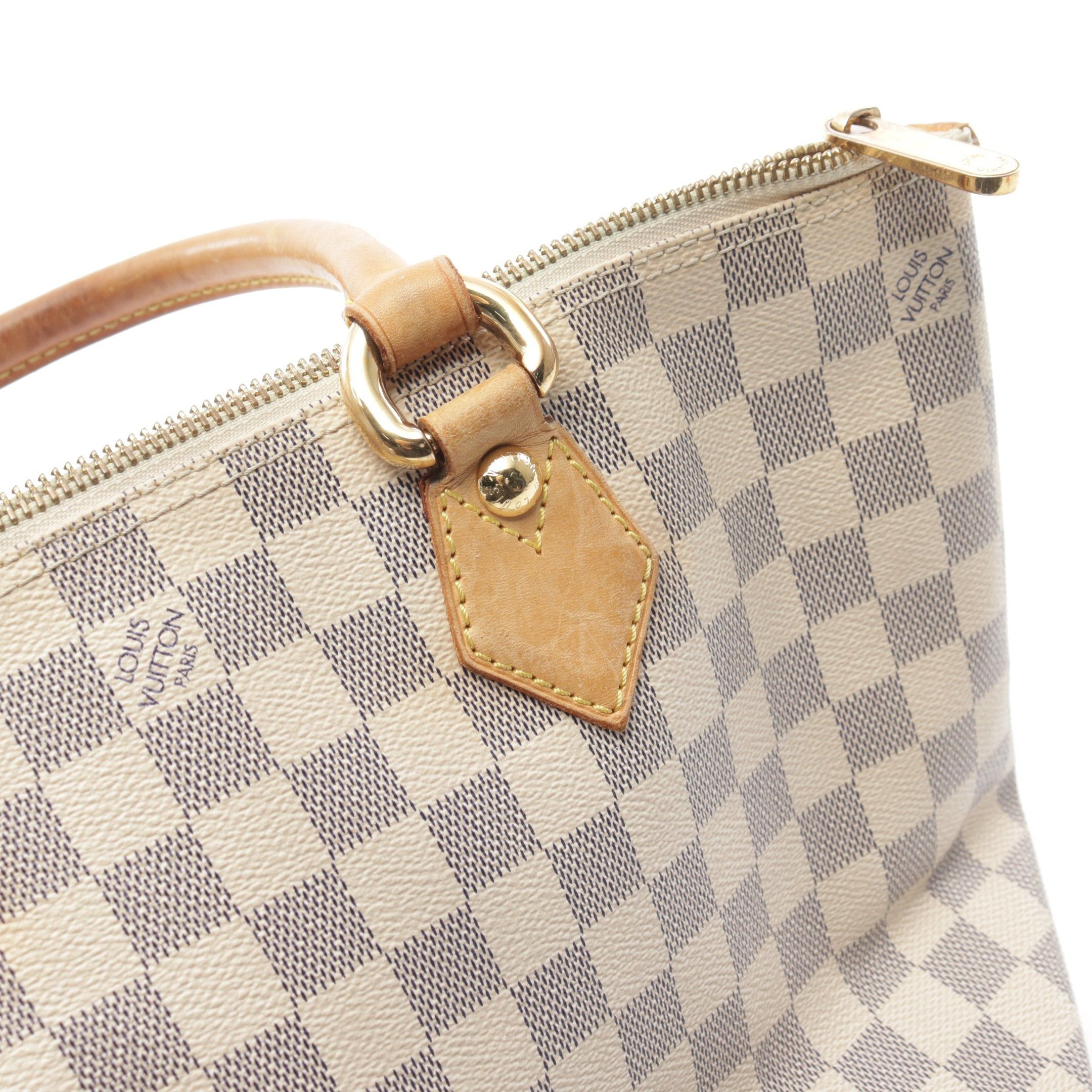Louis Vuitton Louis Vuitton Saleya Pm Damier Azur Handbag Tote Bag Leather White Size ONE SIZE - 10 Thumbnail