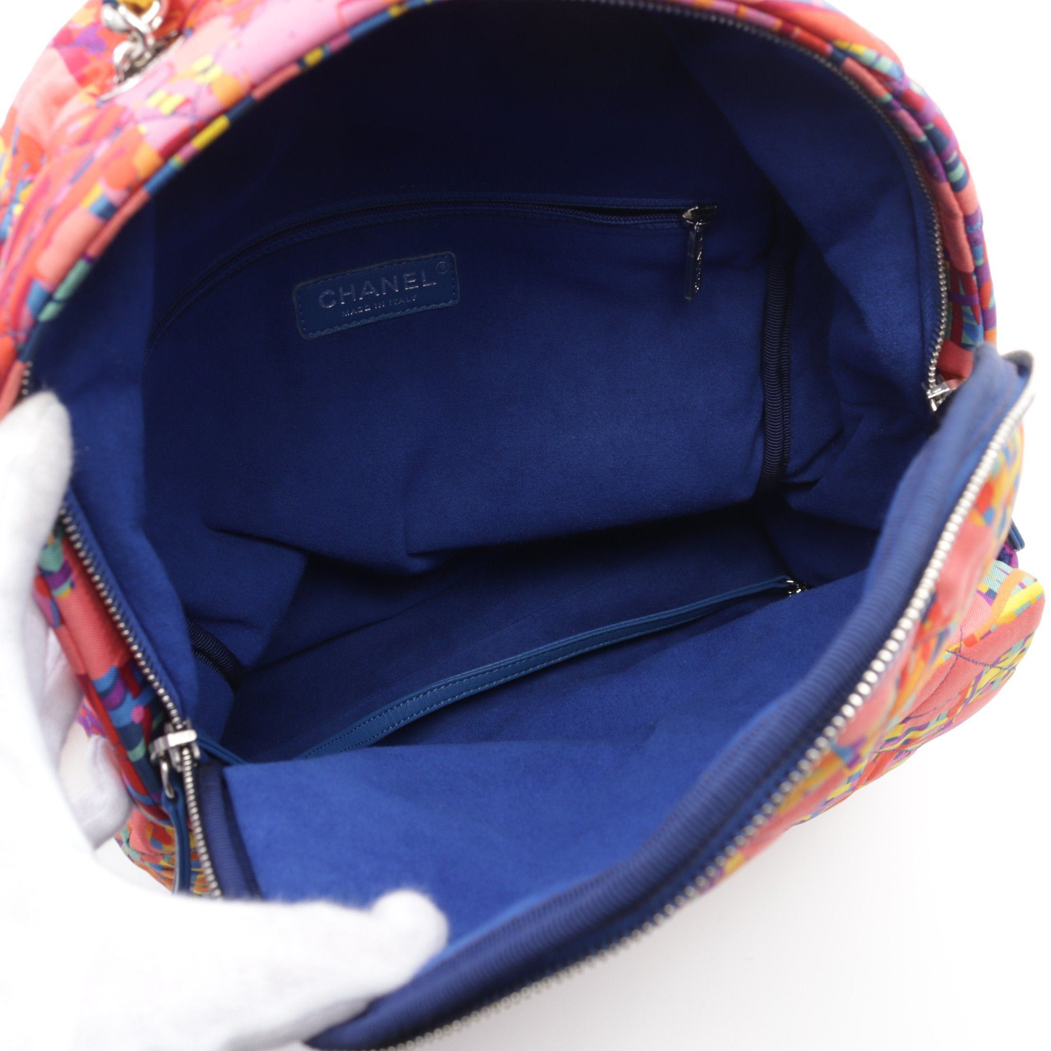 Chanel Chanel Backpack Rucksack Nylon Coral Orange Multicolor Silver Hardware Size ONE SIZE - 3 Thumbnail