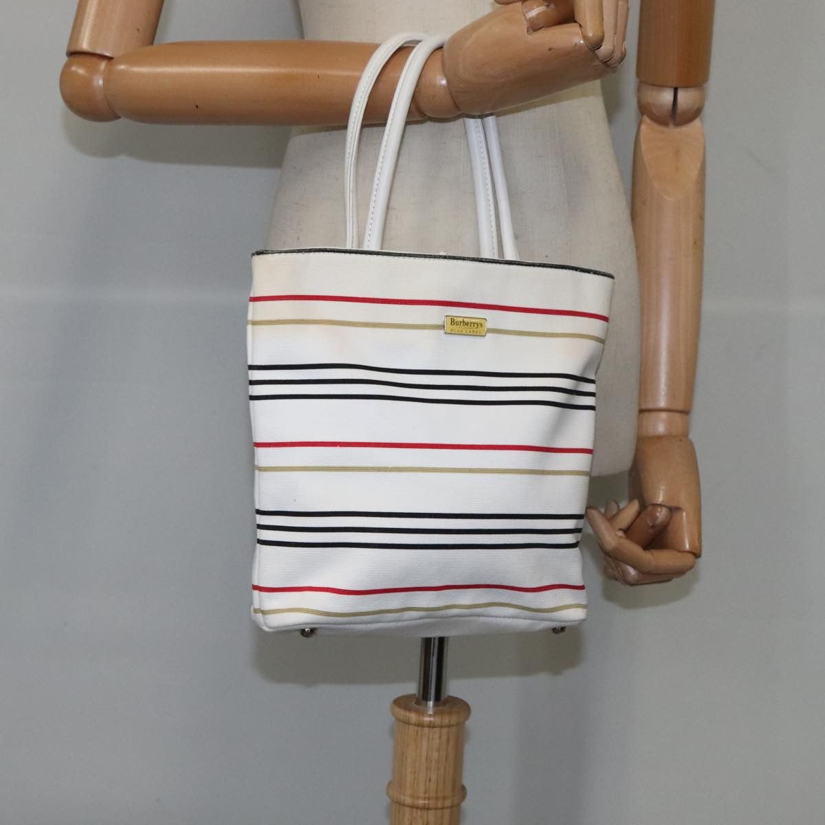 Burberry White Canvas Handbag (Pre-Owned) Size ONE SIZE - 13 Thumbnail