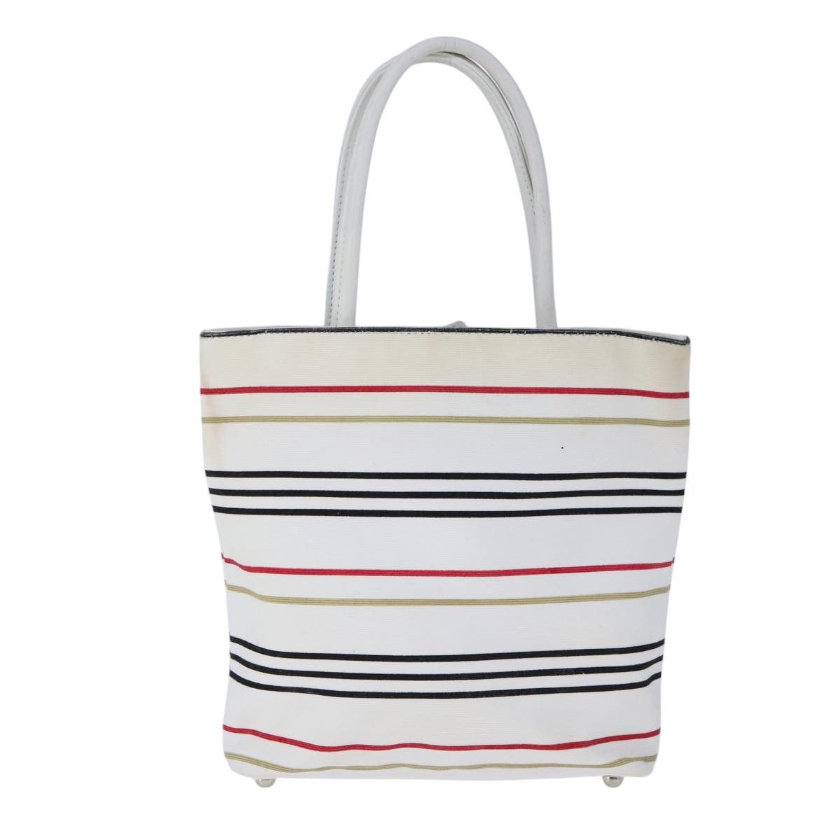 Burberry White Canvas Handbag (Pre-Owned) Size ONE SIZE - 2 Thumbnail