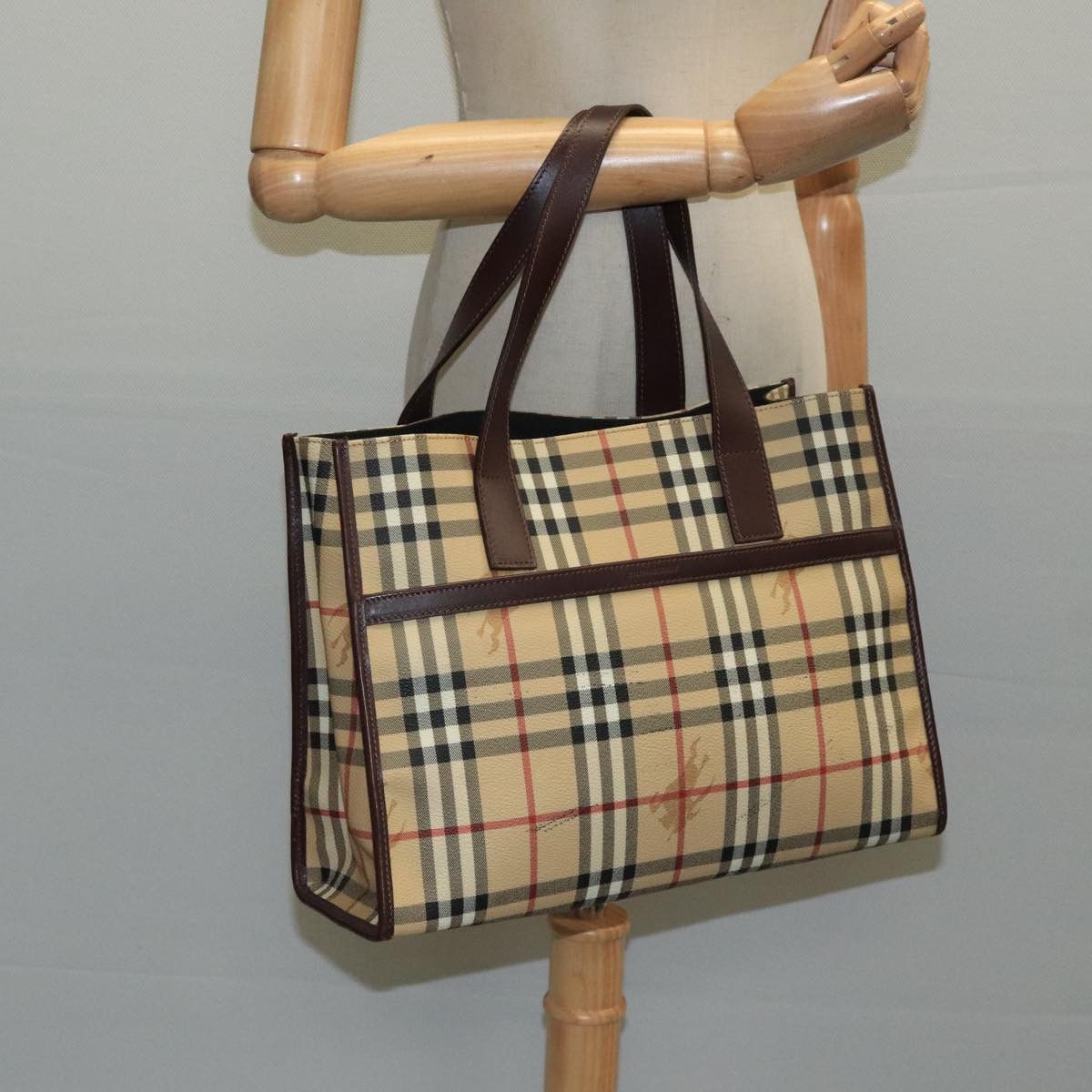 Burberry Nova Check Beige Canvas Tote Bag (Pre-Owned) Size ONE SIZE - 15 Thumbnail