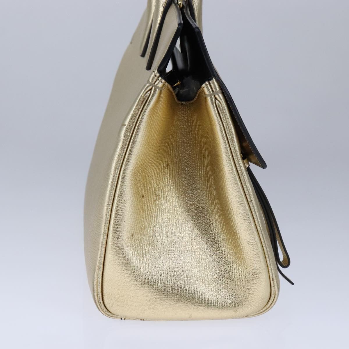 Salvatore Ferragamo Gancini Gold Leather Handbag (Pre-Owned) Size ONE SIZE - 3 Thumbnail