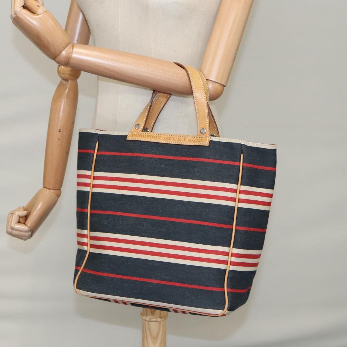 Burberry Navy Canvas Handbag (Pre-Owned) Size ONE SIZE - 16 Thumbnail