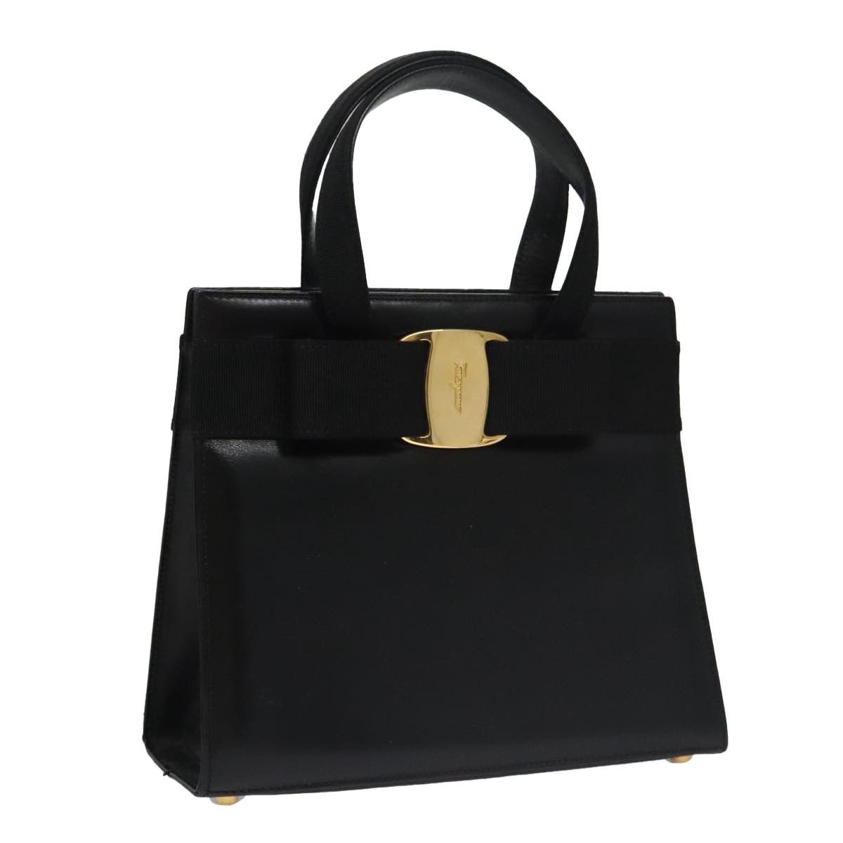 Salvatore Ferragamo Vara Black Leather Handbag (Pre-Owned) Size ONE SIZE - 18 Thumbnail
