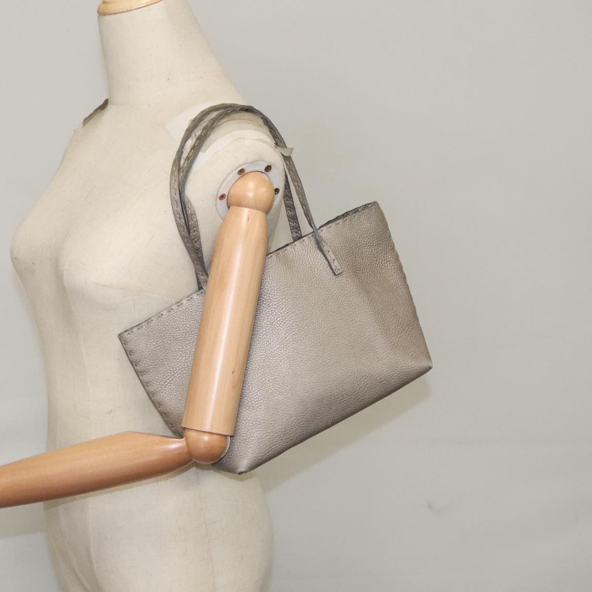 Fendi Selleria Grey Leather Handbag (Pre-Owned) Size ONE SIZE - 14 Thumbnail