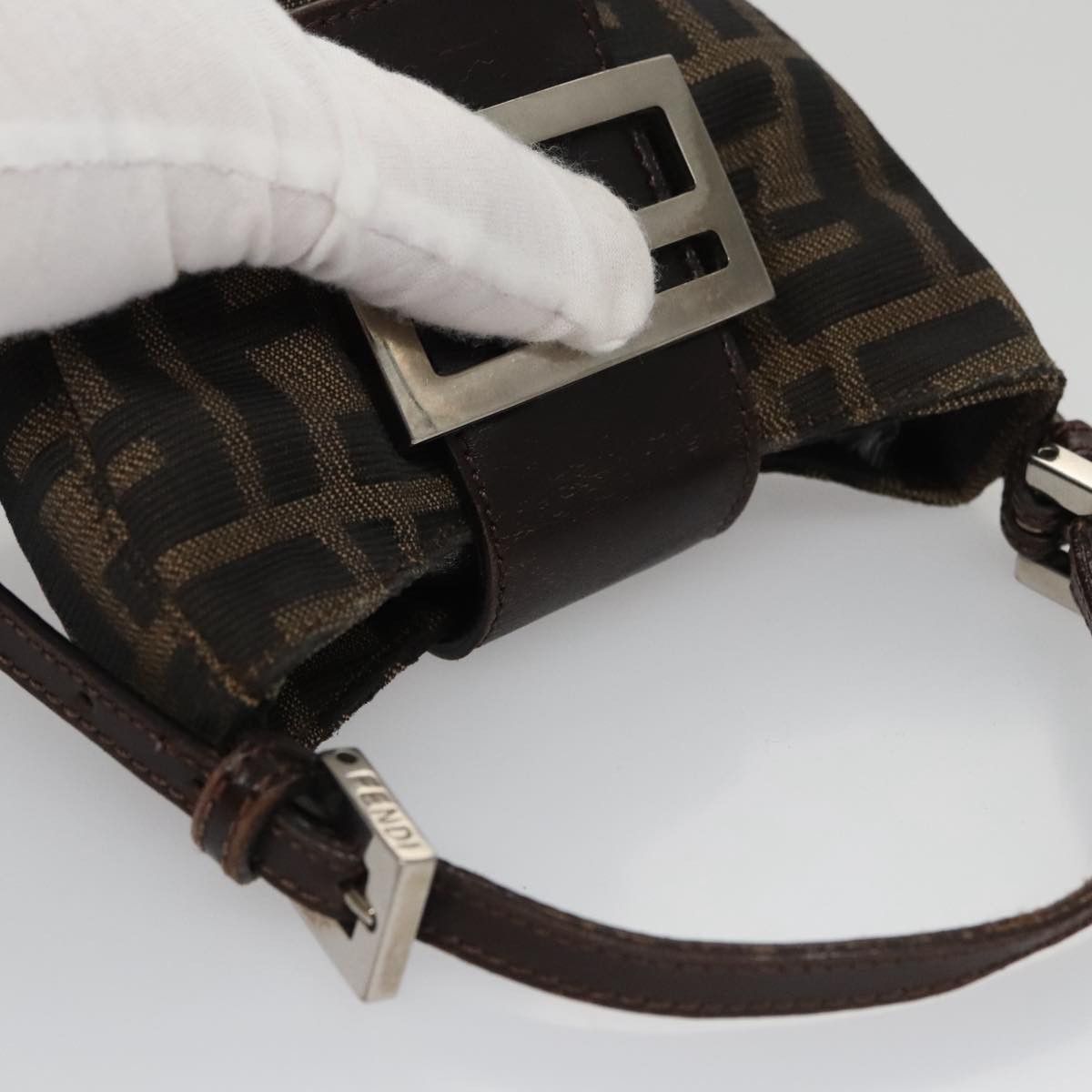 Fendi Croissant Petit Brown Canvas Handbag (Pre-Owned) Size ONE SIZE - 13 Thumbnail