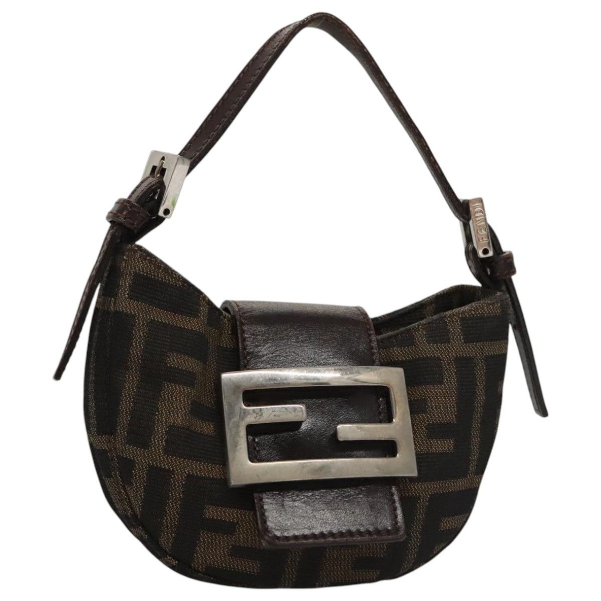 Fendi Croissant Petit Brown Canvas Handbag (Pre-Owned) Size ONE SIZE - 19 Thumbnail