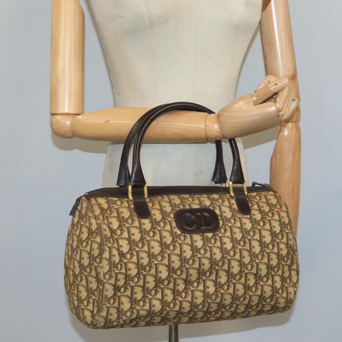 Dior Trotter Brown Canvas Handbag (Pre-Owned) Size ONE SIZE - 15 Thumbnail