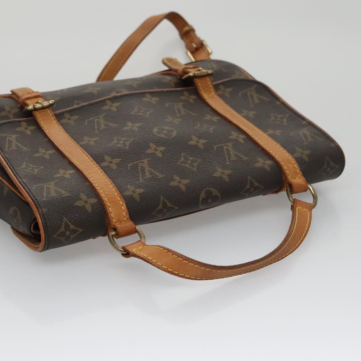 Marelle Brown Canvas Backpack Bag (Pre-Owned)