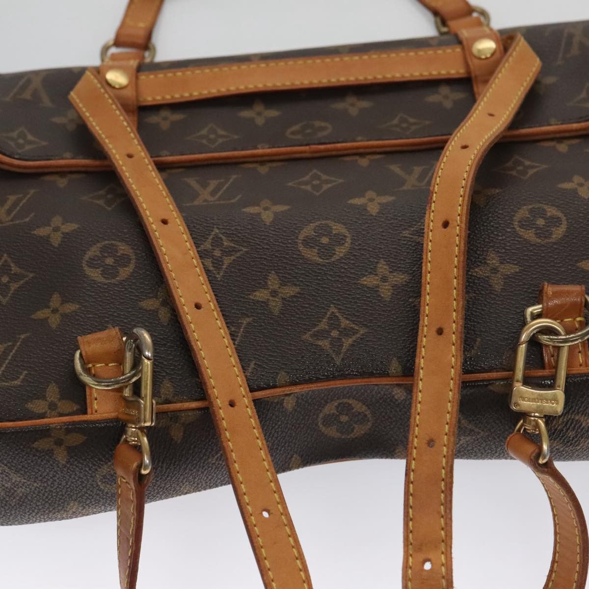 Marelle Brown Canvas Backpack Bag (Pre-Owned)