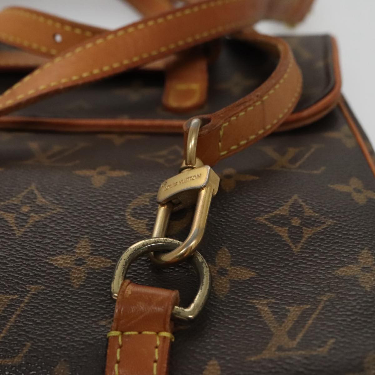 Marelle Brown Canvas Backpack Bag (Pre-Owned)