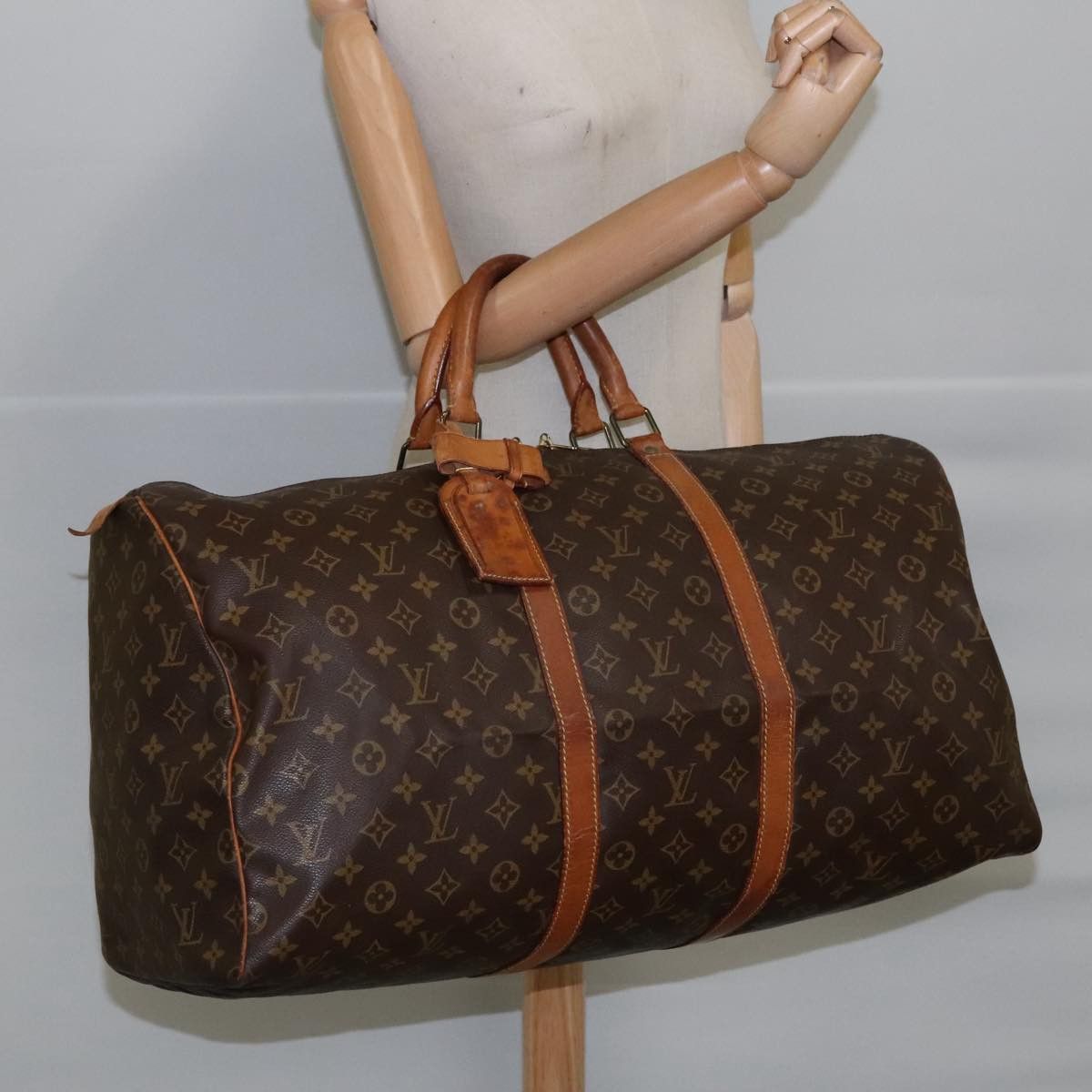 Louis Vuitton Keepall 55 Brown Canvas Travel Bag (Pre-Owned) Size ONE SIZE - 11 Thumbnail