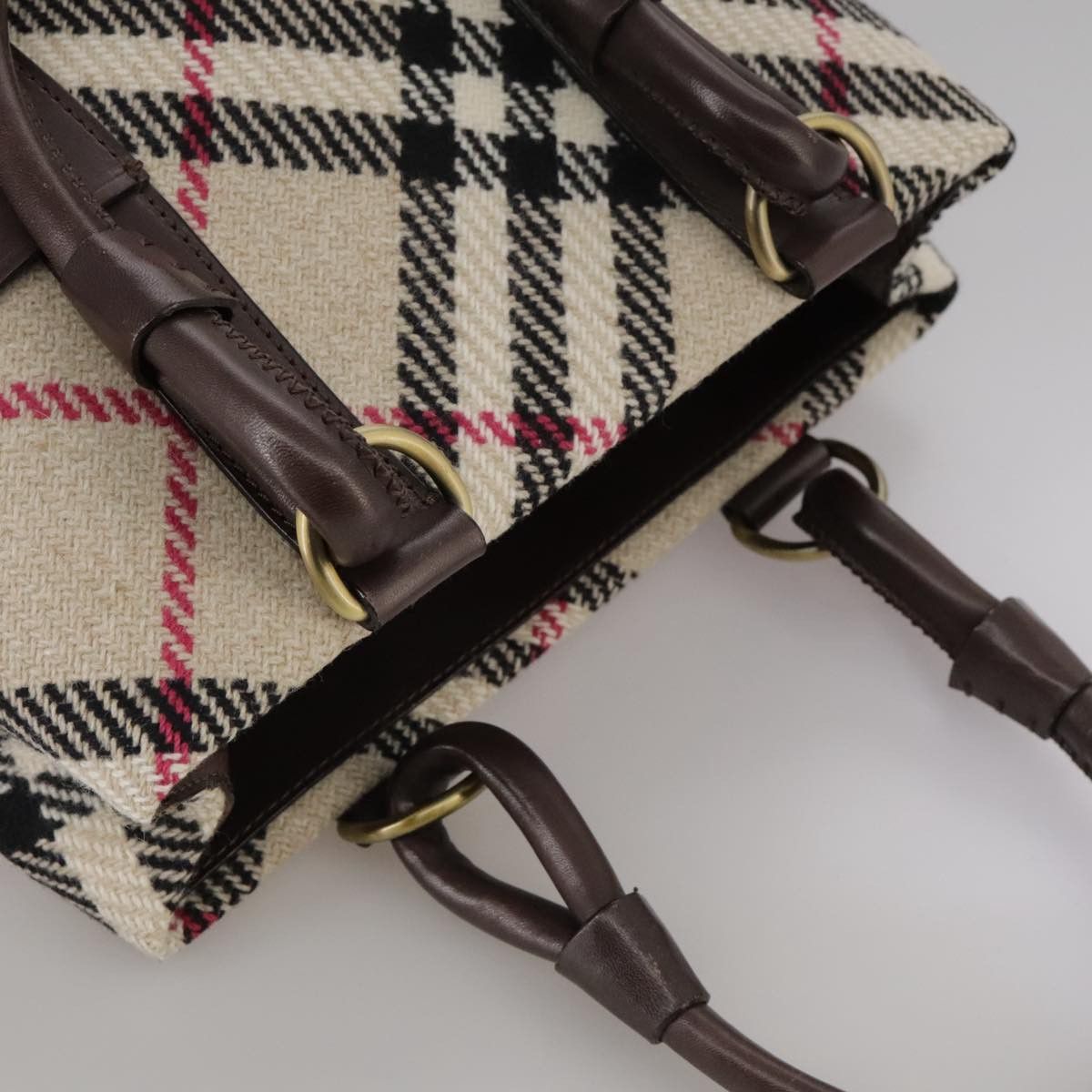 Burberry Nova Check Beige Wool Handbag (Pre-Owned) Size ONE SIZE - 18 Thumbnail
