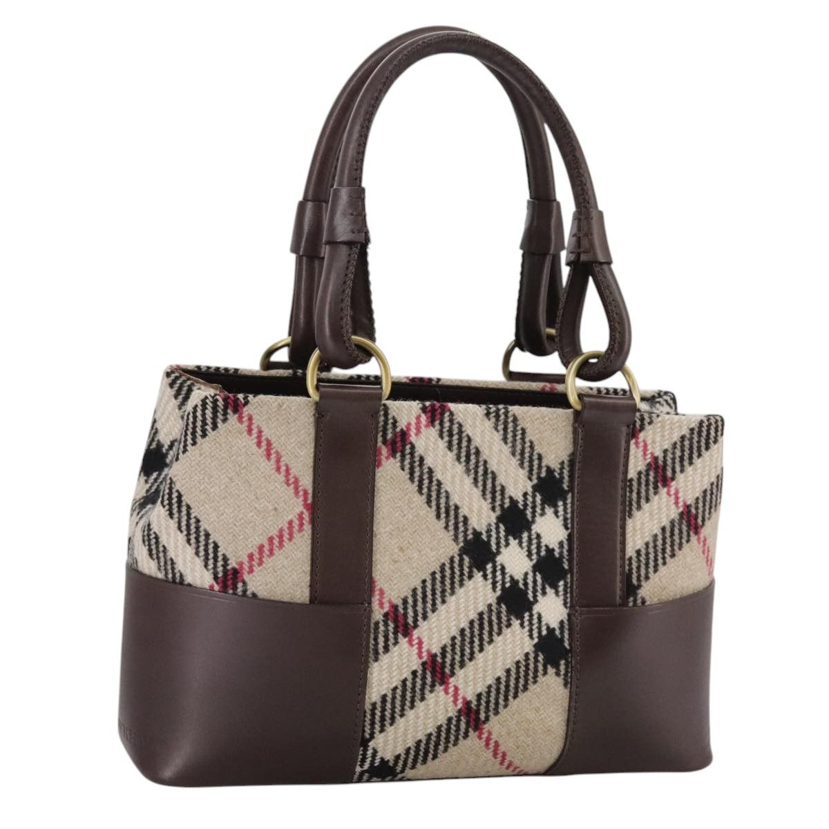 Burberry Nova Check Beige Wool Handbag (Pre-Owned) Size ONE SIZE - 20 Thumbnail