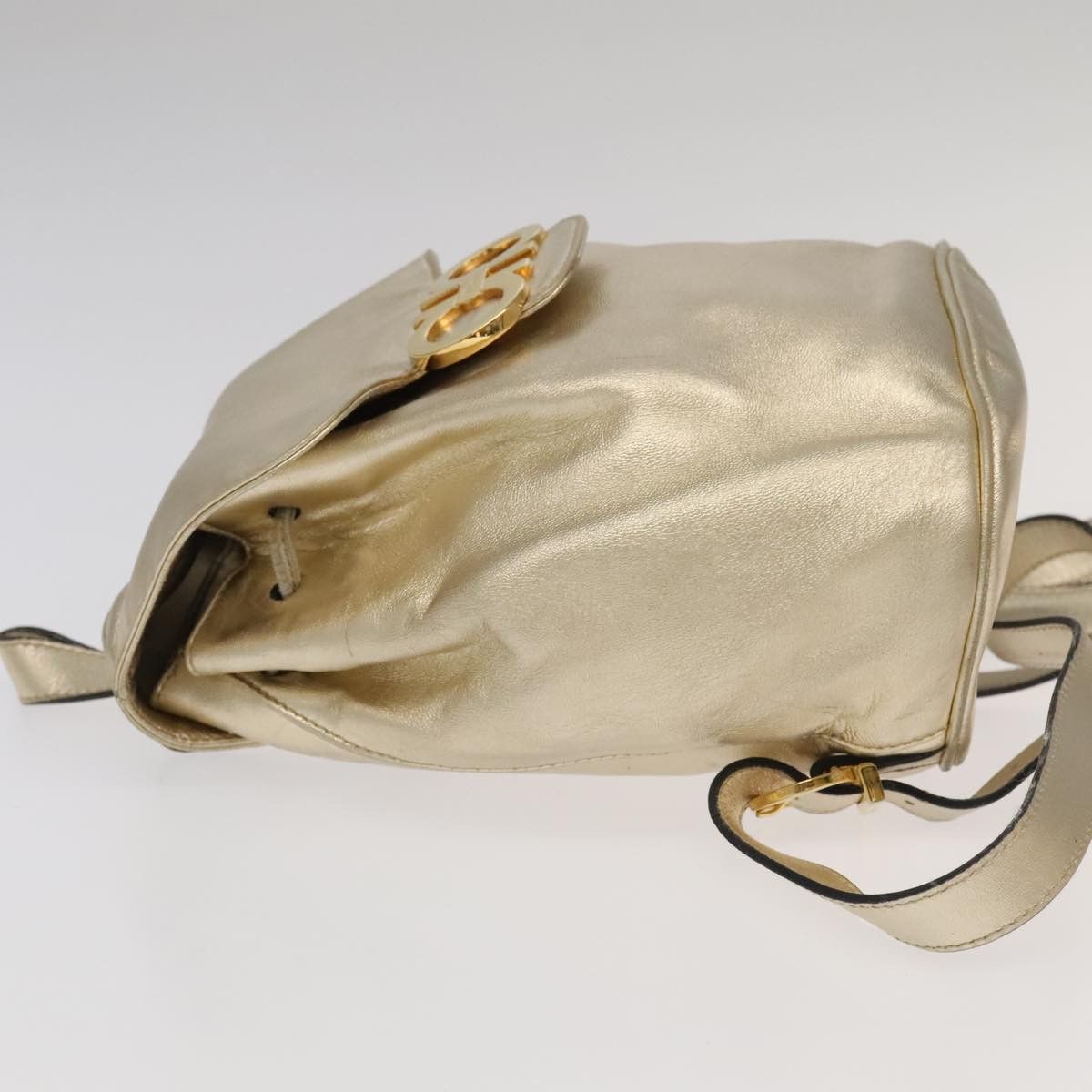 Salvatore Ferragamo Gancini Gold Leather Backpack Bag (Pre-Owned) Size ONE SIZE - 16 Thumbnail