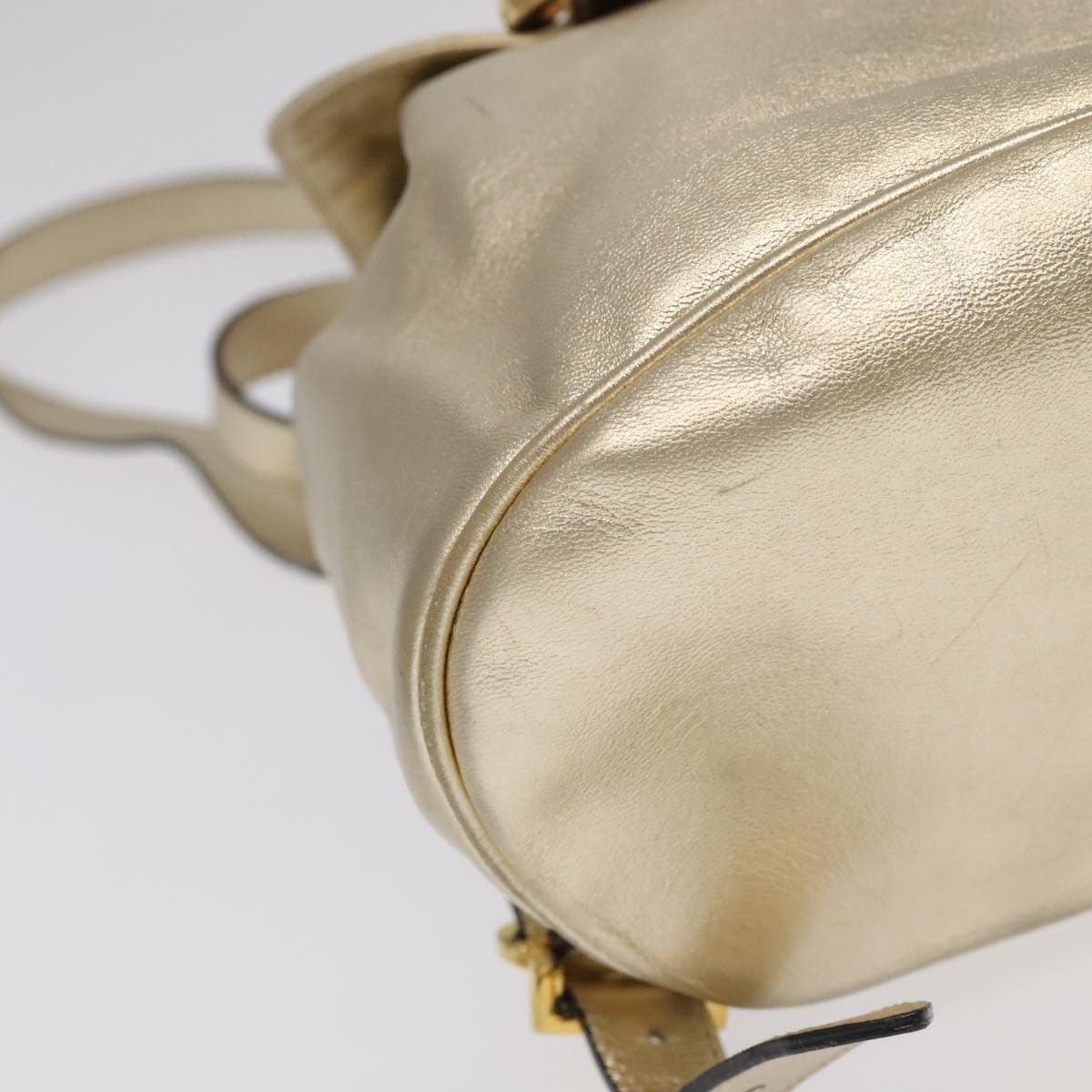 Salvatore Ferragamo Gancini Gold Leather Backpack Bag (Pre-Owned) Size ONE SIZE - 19 Thumbnail