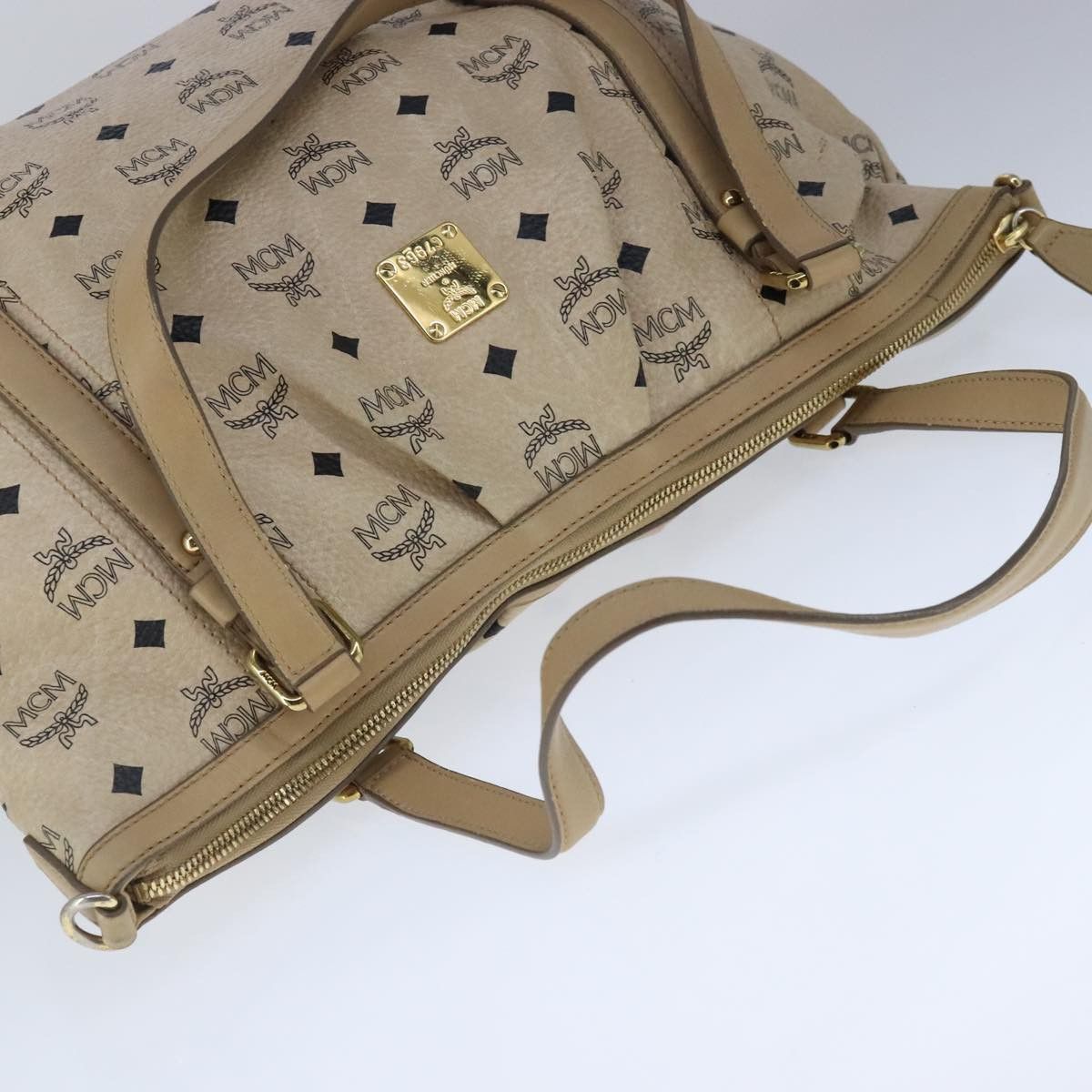 MCM Visetos Beige Canvas Tote Bag (Pre-Owned) Size ONE SIZE - 12 Thumbnail