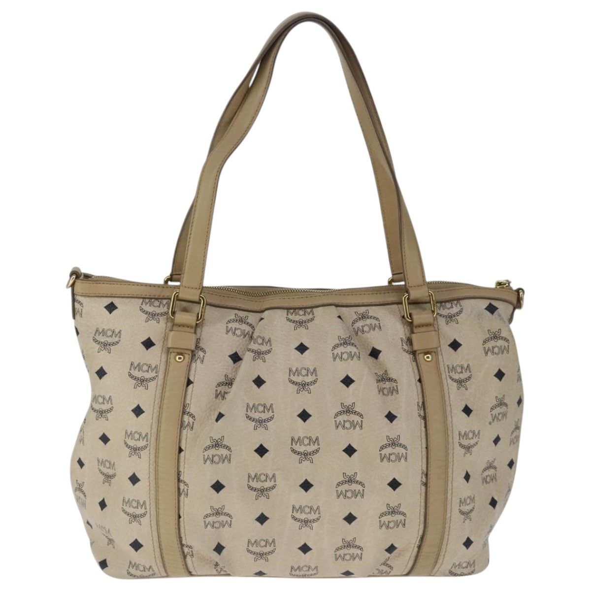 MCM Visetos Beige Canvas Tote Bag (Pre-Owned) Size ONE SIZE - 2 Thumbnail