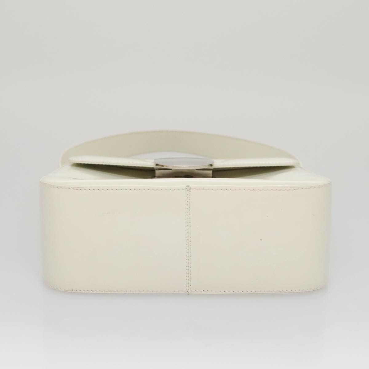 Salvatore Ferragamo Gancini White Patent Leather Handbag (Pre-Owned) Size ONE SIZE - 5 Thumbnail