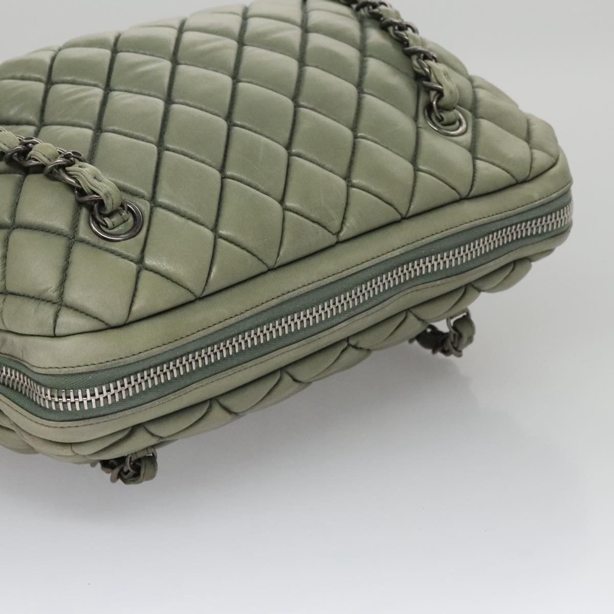 Chanel Mademoiselle Green Leather Shoulder Bag (Pre-Owned) Size ONE SIZE - 12 Thumbnail