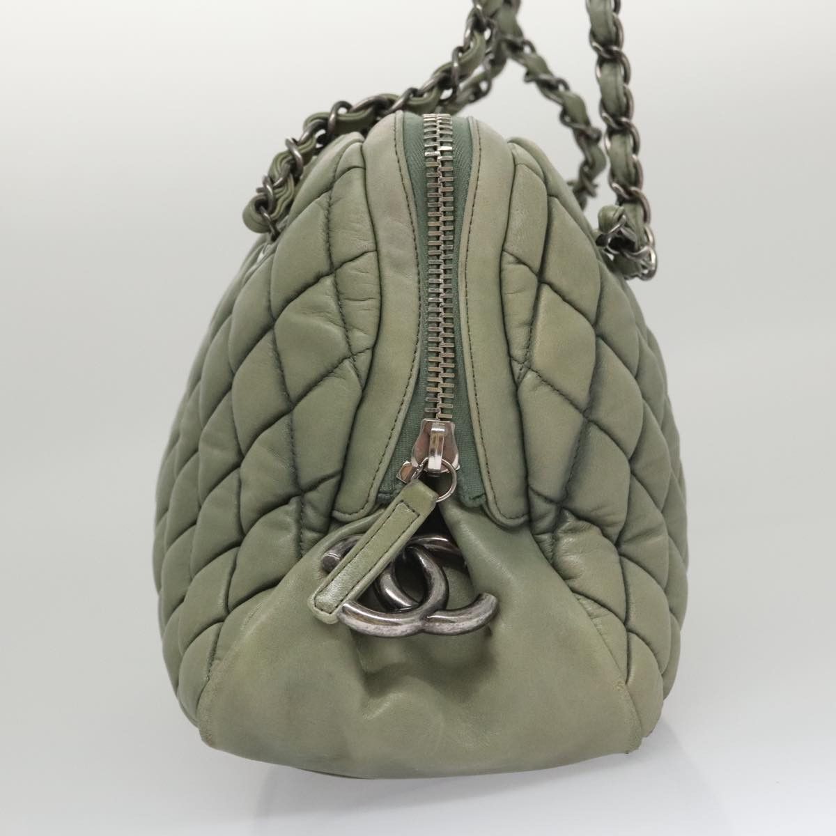 Chanel Mademoiselle Green Leather Shoulder Bag (Pre-Owned) Size ONE SIZE - 3 Thumbnail