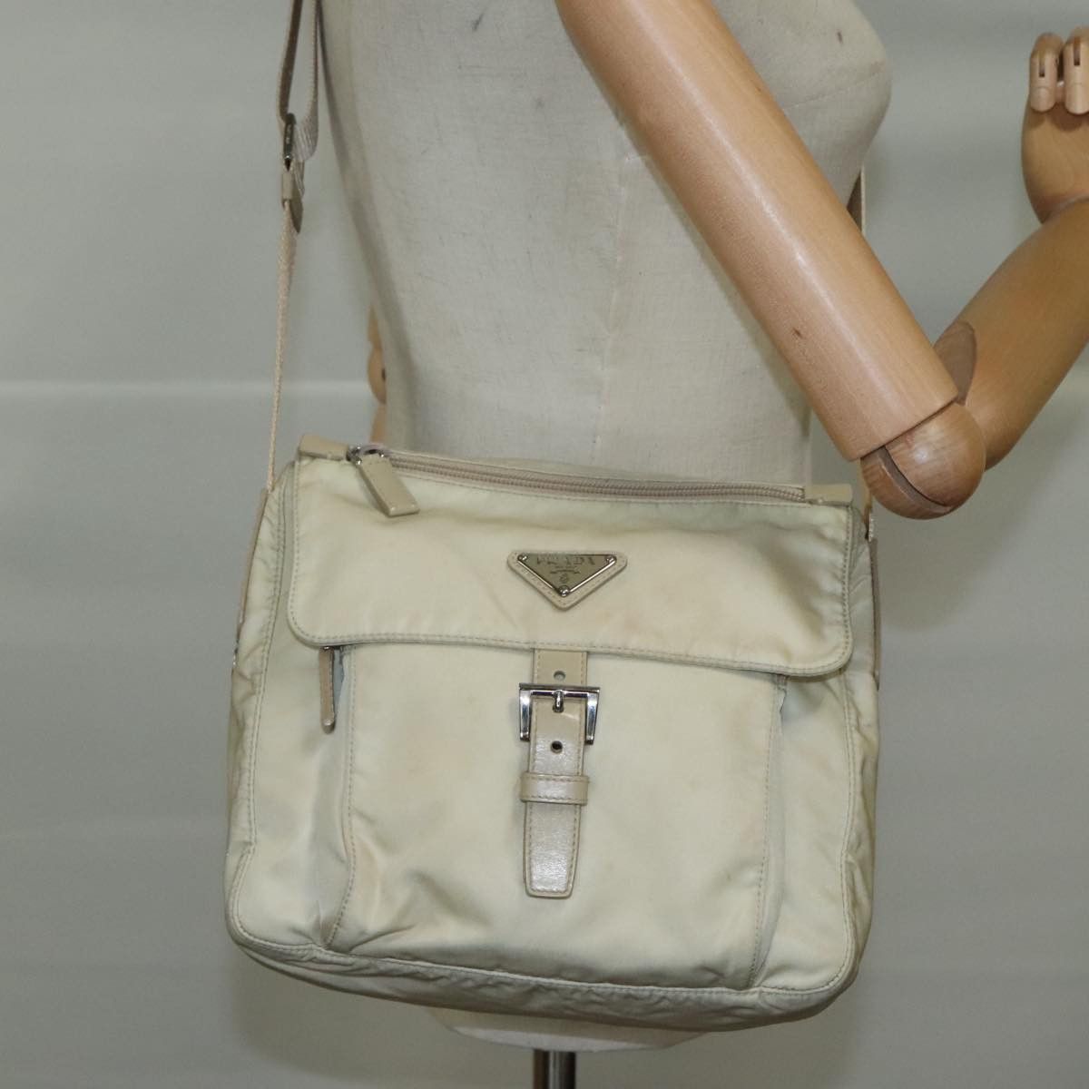 Prada Re-Nylon Beige Synthetic Shoulder Bag (Pre-Owned) Size ONE SIZE - 15 Thumbnail