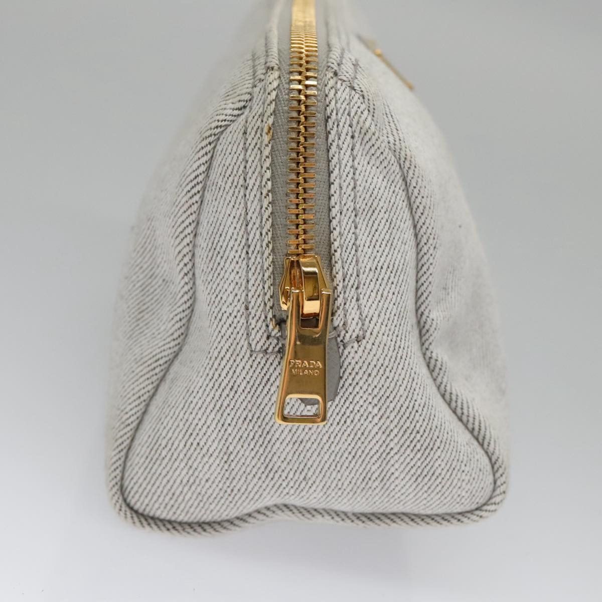 Prada Grey Canvas Clutch Bag (Pre-Owned) Size ONE SIZE - 4 Thumbnail