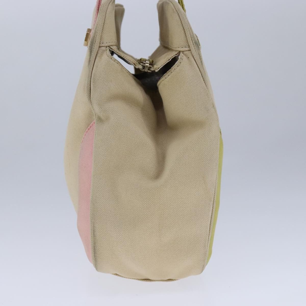 Chanel Coco Mark Beige Canvas Handbag (Pre-Owned) Size ONE SIZE - 3 Thumbnail