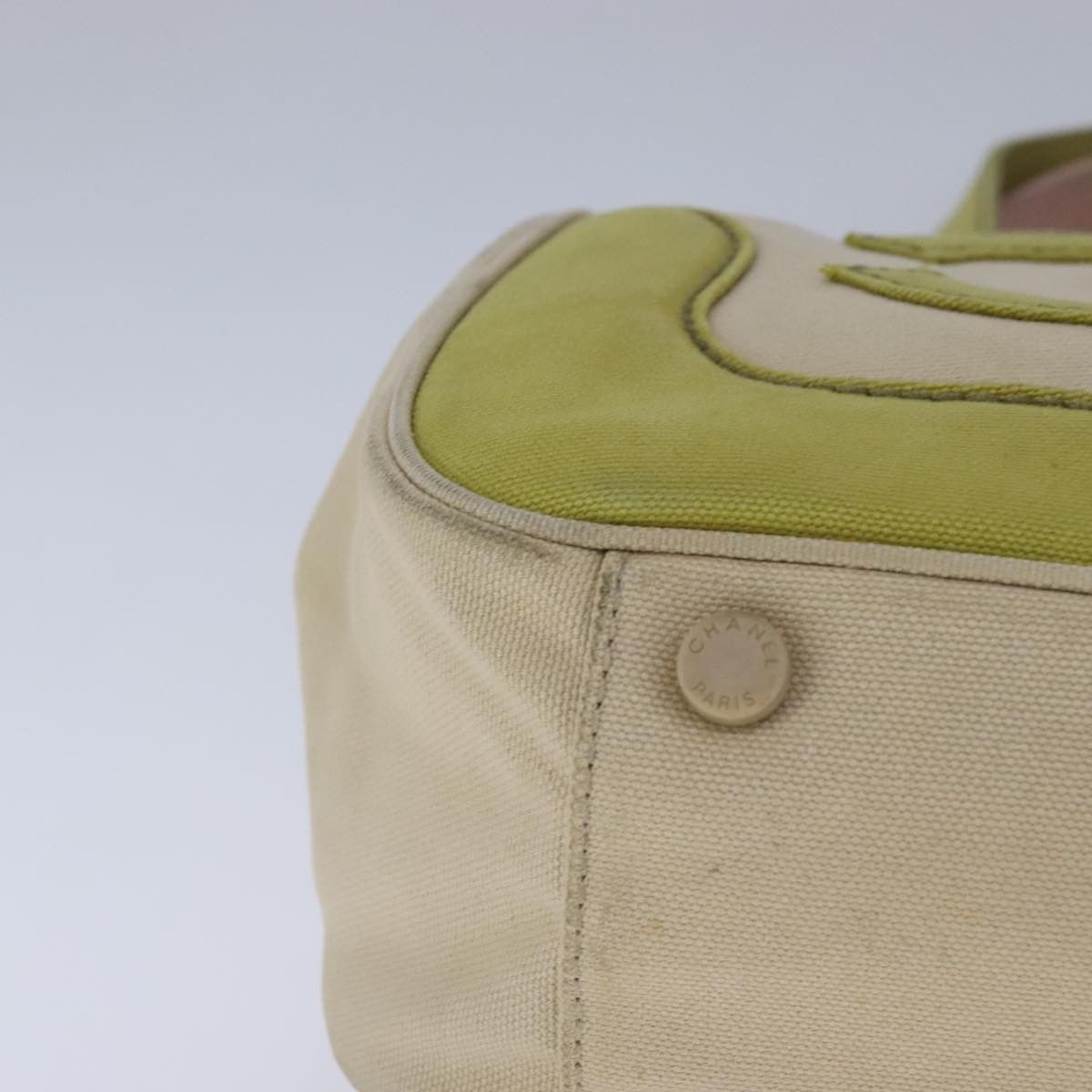 Chanel Coco Mark Beige Canvas Handbag (Pre-Owned) Size ONE SIZE - 6 Thumbnail